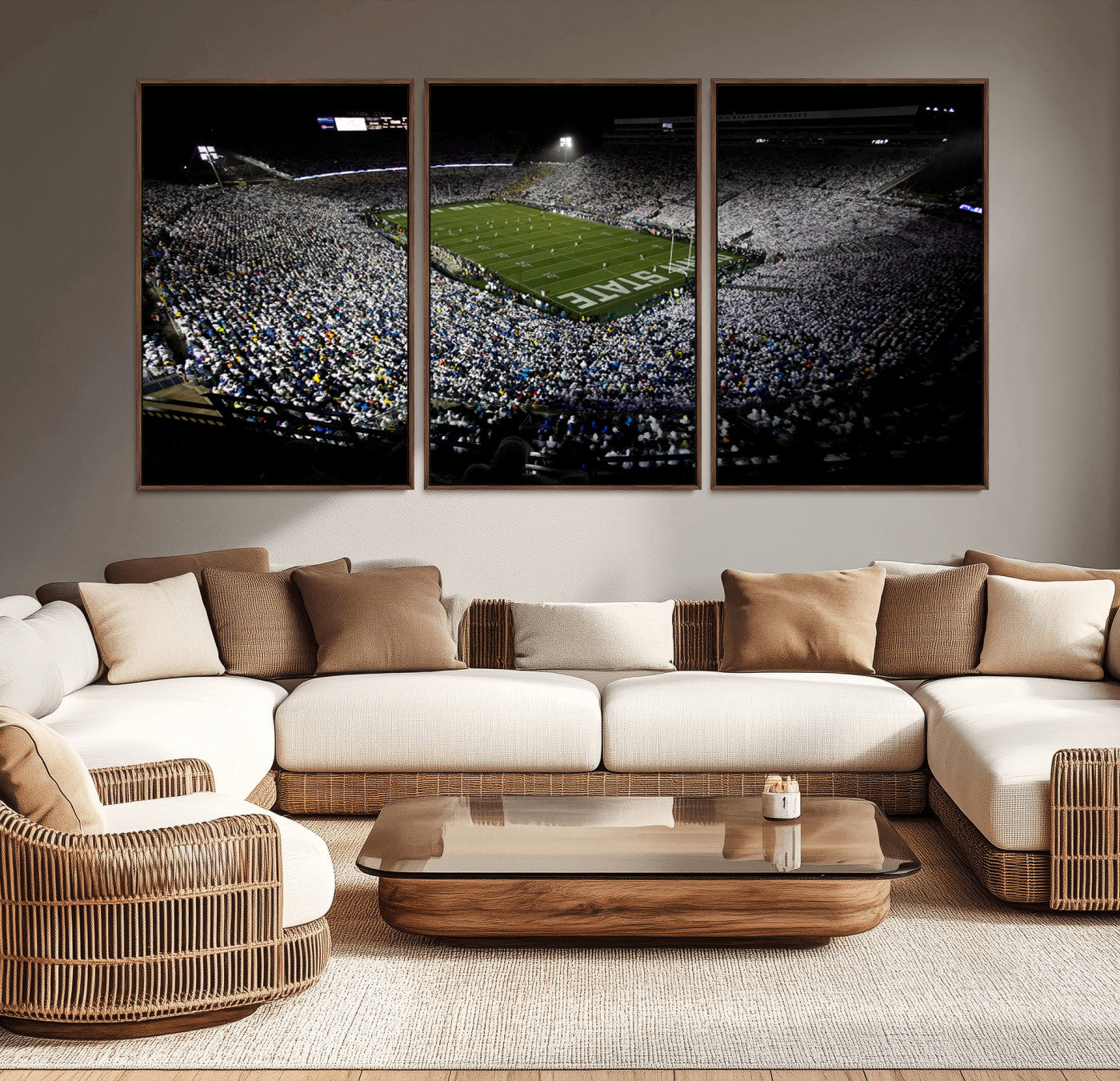 MGV-FC-60X30-3P - Penn State Football Stadium Wall Art - Beaver Stadium Canvas Print