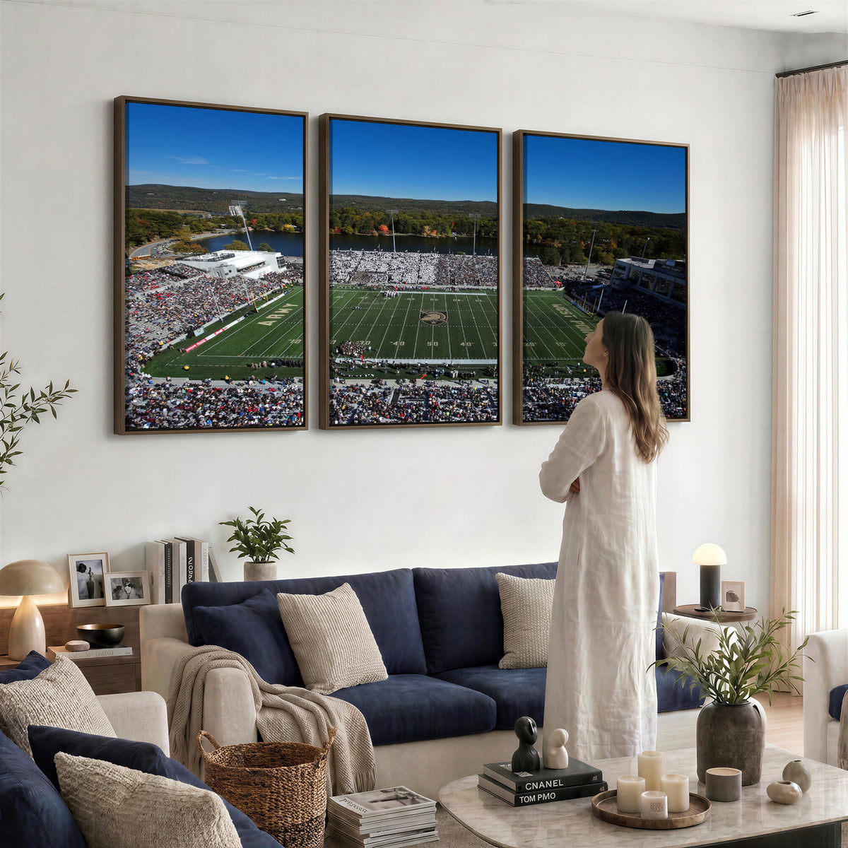 52056-MGV-CV-36X24 - Army Black Knights Football Team Print - West Point Michie Stadium Wall Art Canvas Print