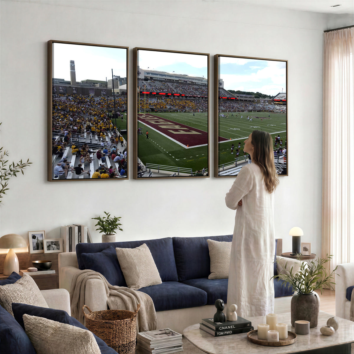 61503-MGV-CV-36X24 - Boston College Eagles Football Team Print - Boston Alumni Stadium Wall Art Canvas Print