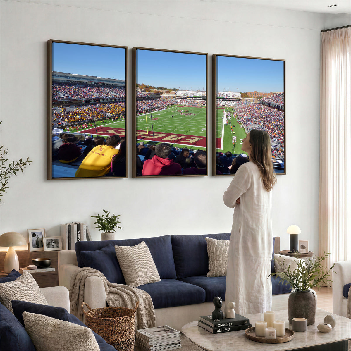 78117-MGV-CV-36X24 - Boston College Eagles Football Team Print - Boston Alumni Stadium Wall Art Canvas Print
