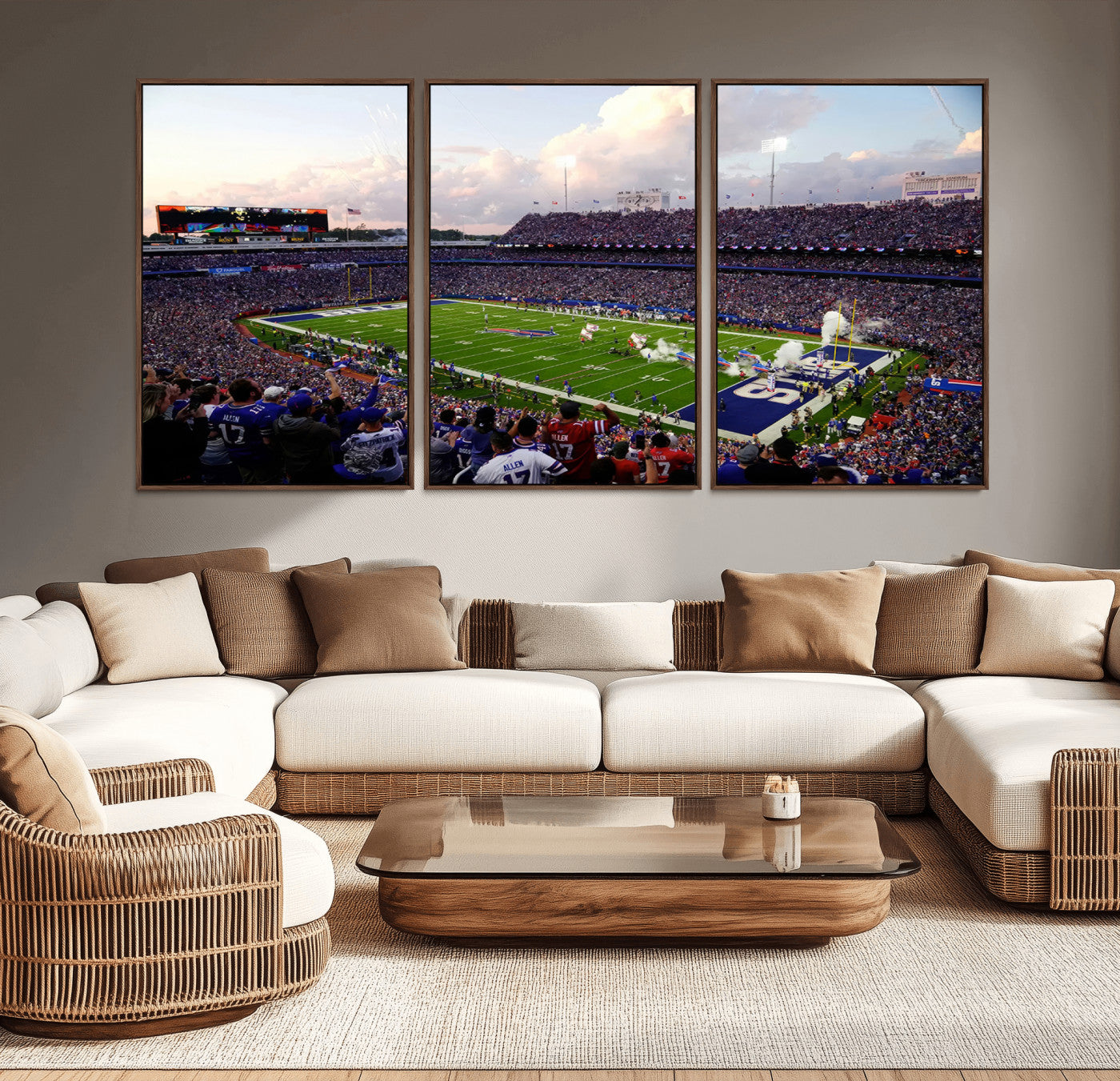 MGV-FC-60X30-3P - Buffalo Bills Football Team Print - Buffalo Highmark Stadium Wall Art Canvas Print