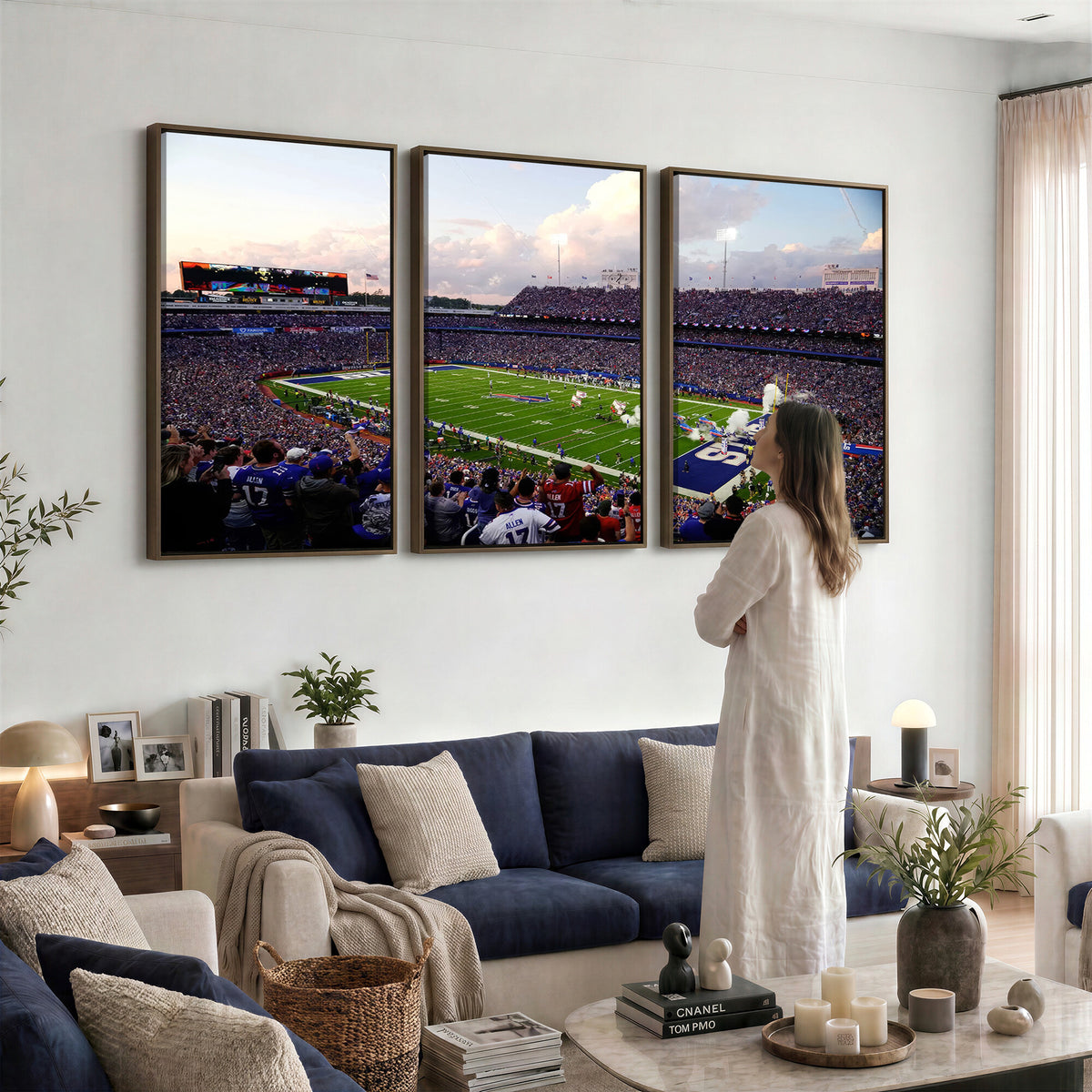 64066-MGV-CV-36X24 - Buffalo Bills Football Team Print - Buffalo Highmark Stadium Wall Art Canvas Print