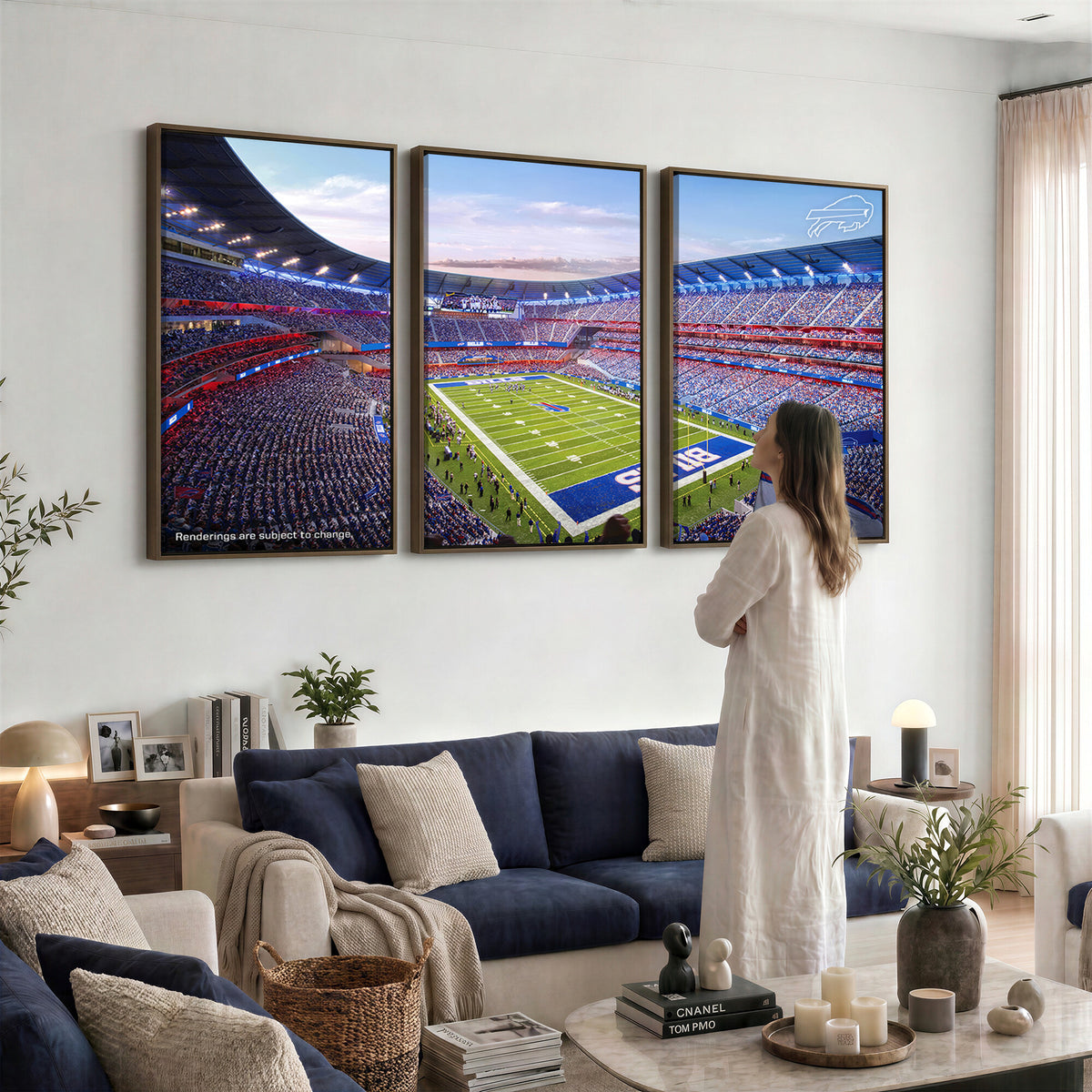 57873-MGV-CV-36X24 - Buffalo Bills Football Team Print Canvas - Buffalo Highmark Stadium Wall Art Canvas Print