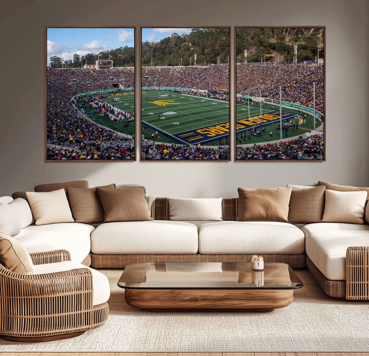 MGV-FC-60X30-3P - University of California Golden Bears Football Team Print - Berkeley California Memorial Stadium Art