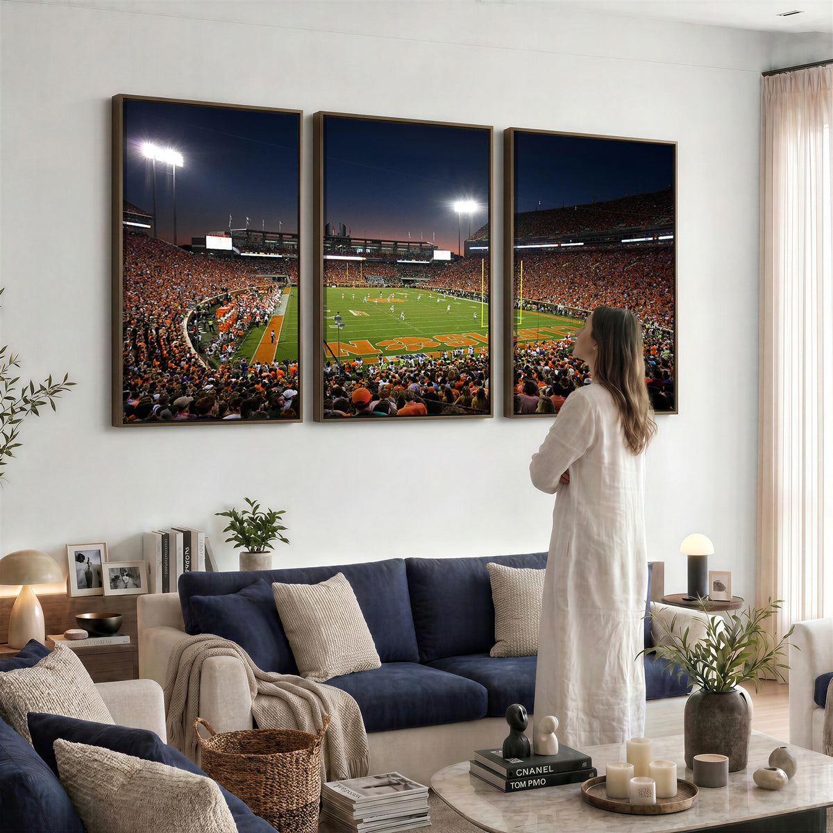 32340-MGV-CV-36X24 - Clemson University Tigers Art Print, Football Team Print