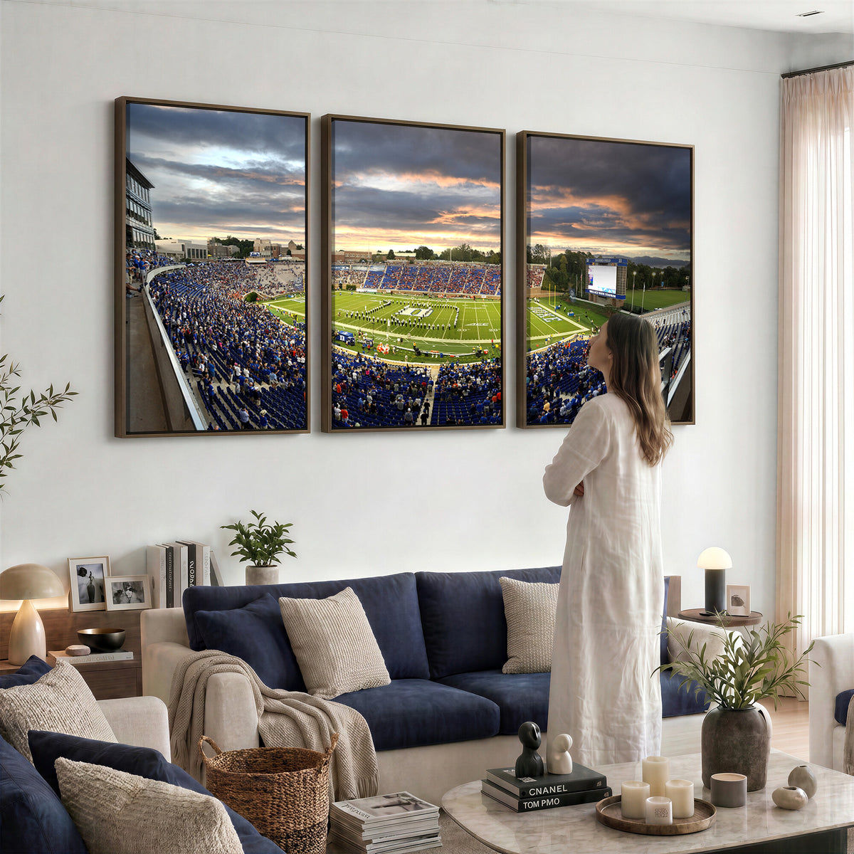 60433-MGV-CV-36X24 - Duke University Blue Devils Football Team Print, Durham