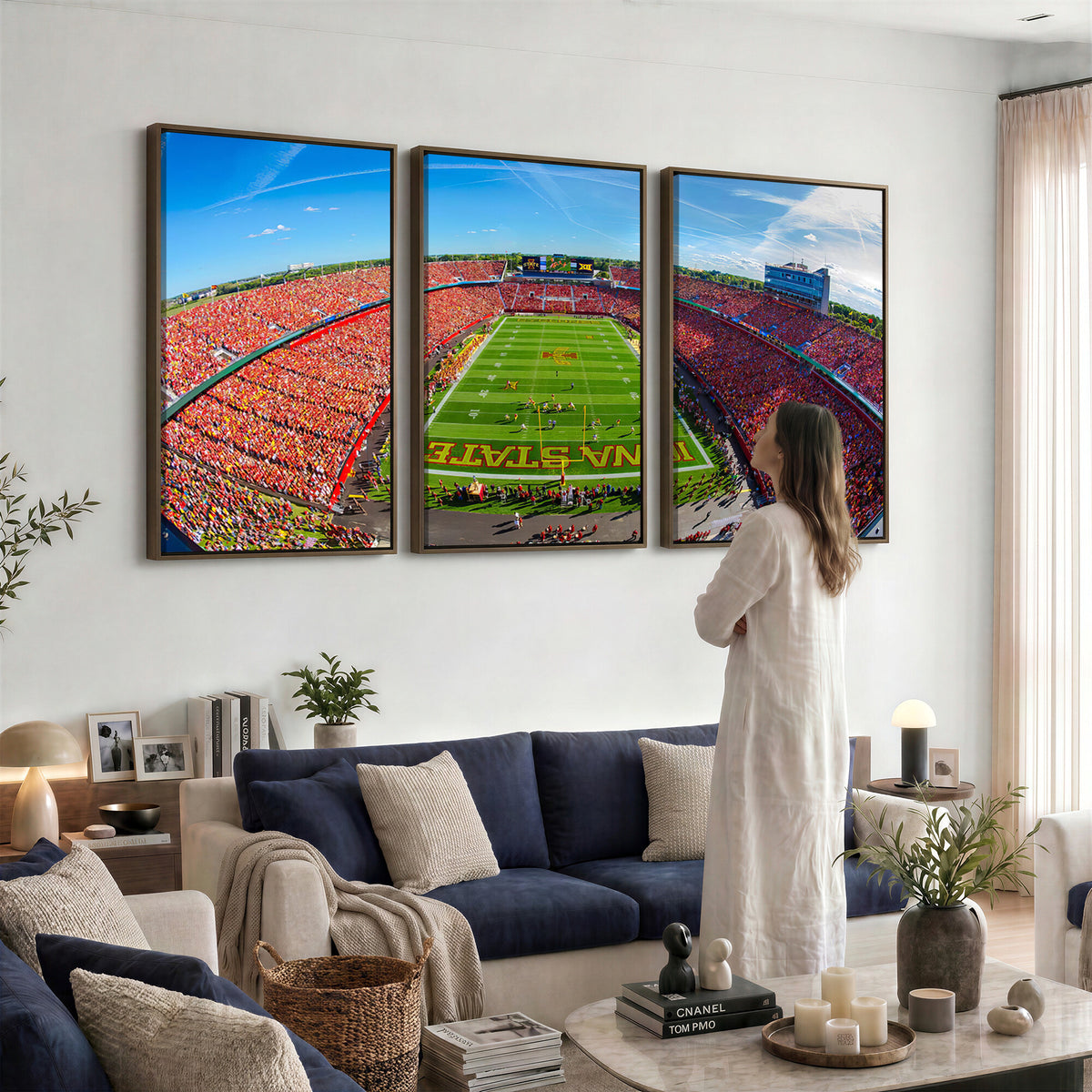 36706-PAN-FL-20X10 - Iowa State University Cyclones Football Team Print - Ames Jack Trice Stadium Art Canvas Print