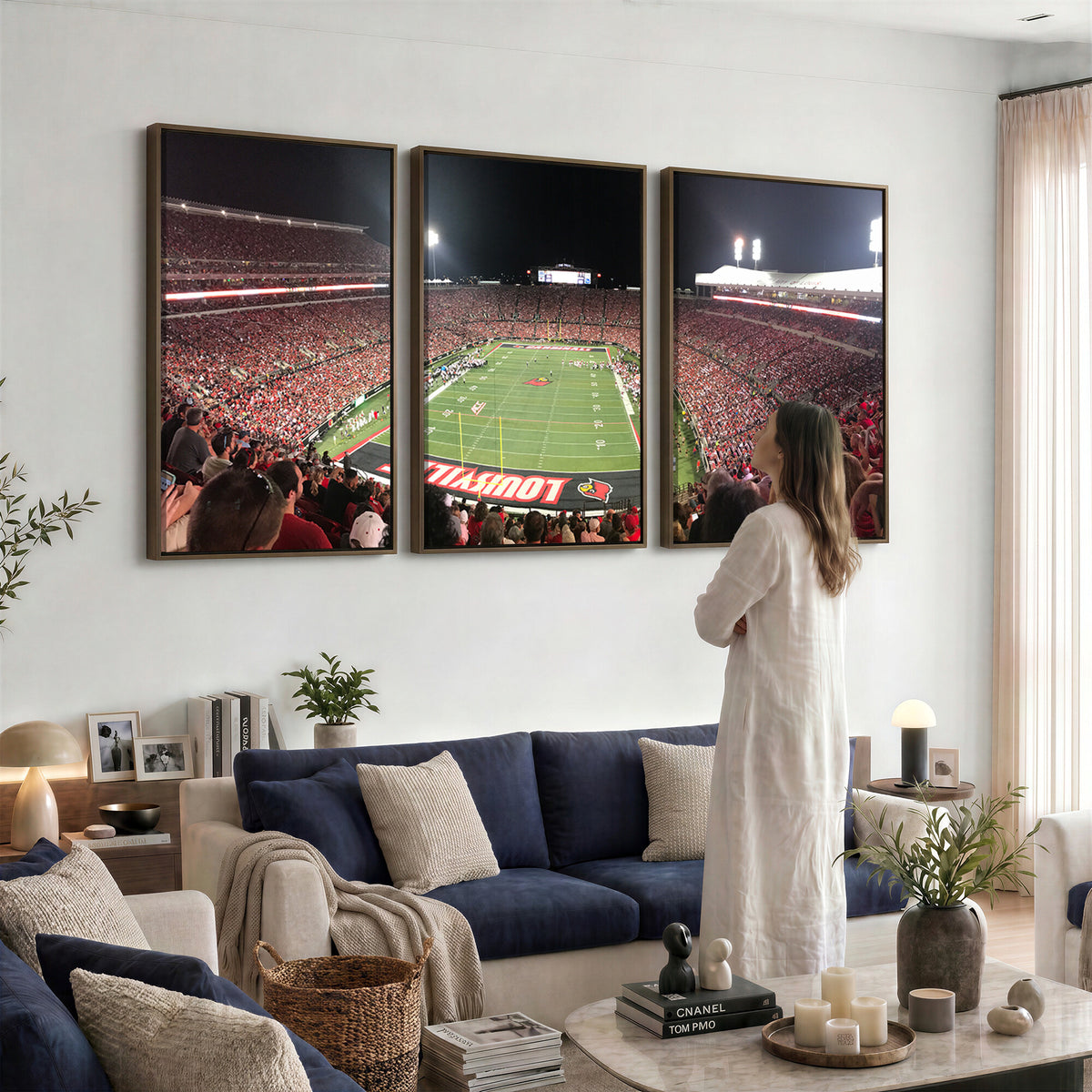51251-PAN-FL-20X10 - University of Louisville Cardinals Football Team Print - Louisville Cardinal Stadium Wall Art Canvas