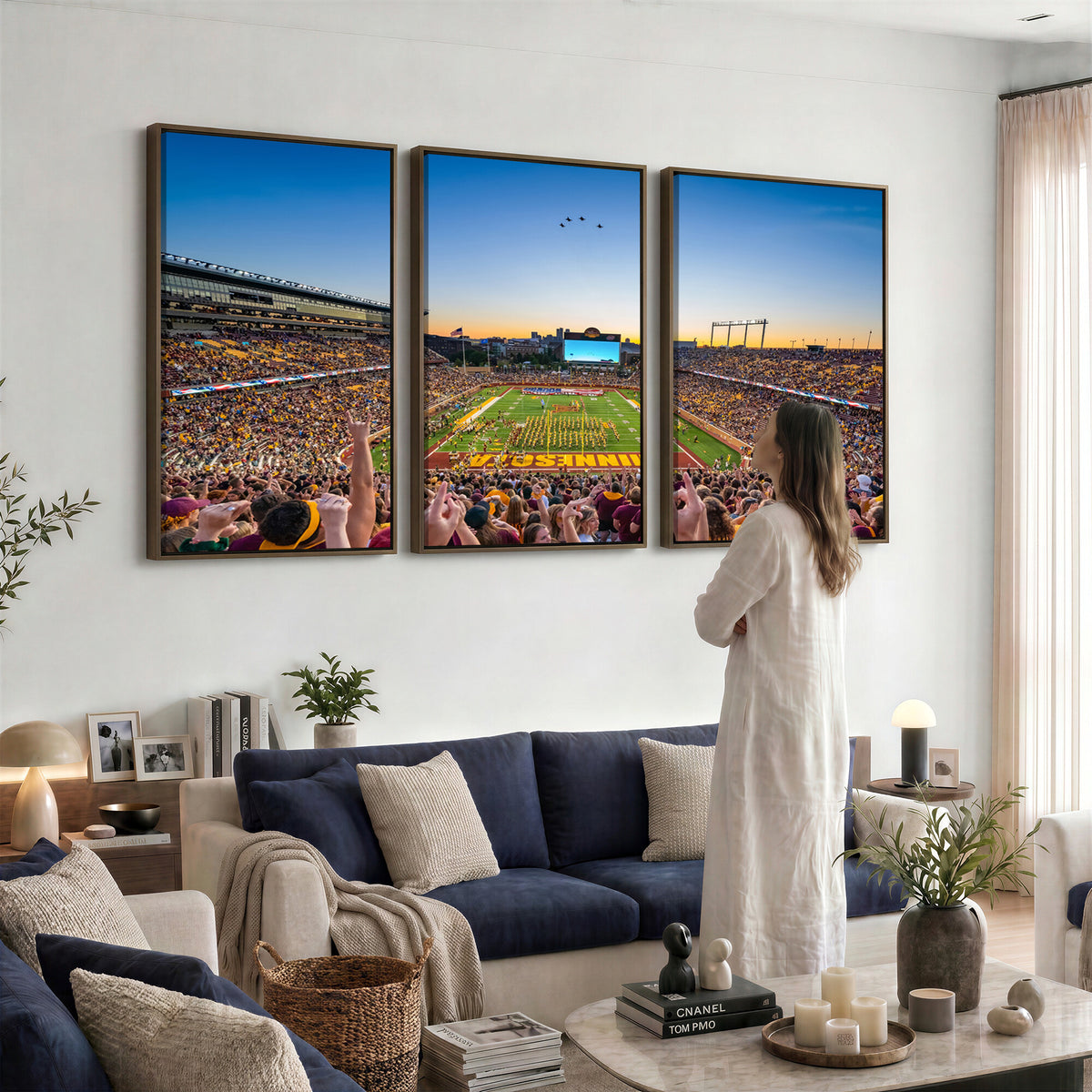 84421-MGV-CV-36X24 - University of Minnesota Golden Gophers Art Print, Football Team Print - Minneapolis Huntington Bank