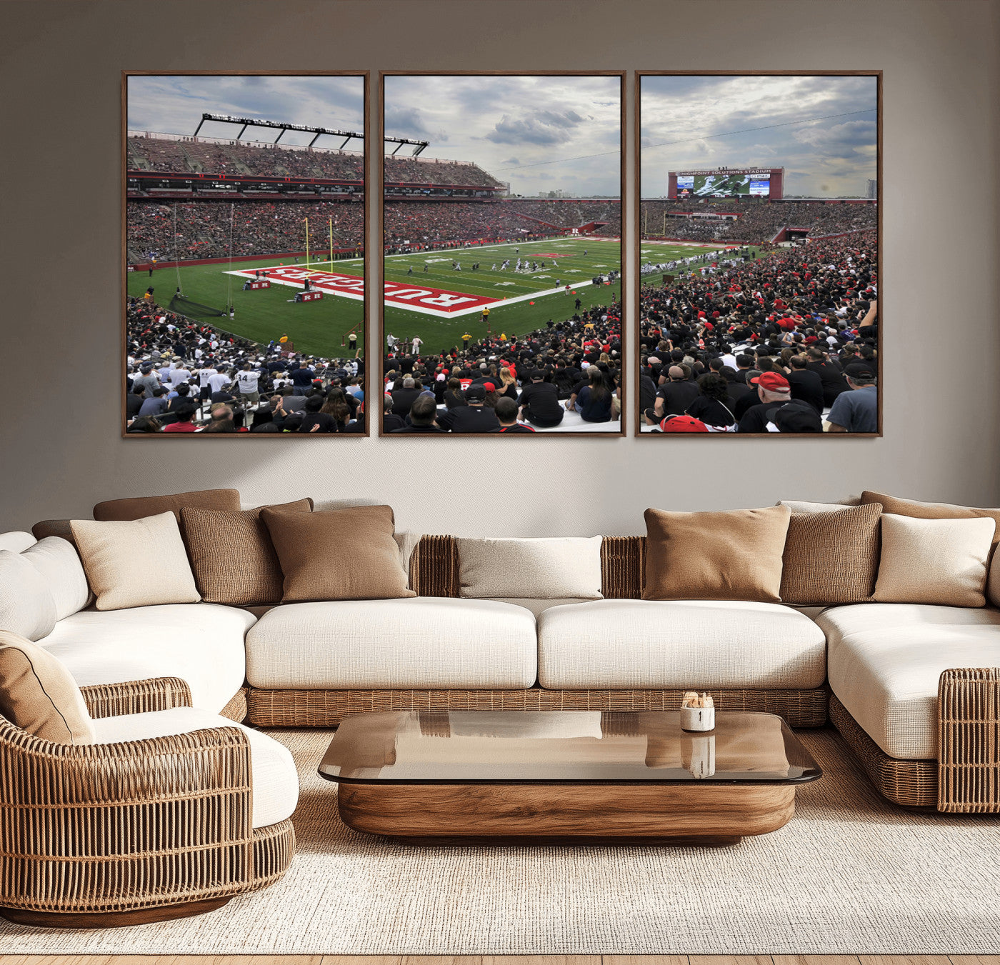 MGV-FC-60X30-3P - Rutgers Scarlet Knights Football Team Print - SHI Stadium, Piscataway Wall Art Canvas Print