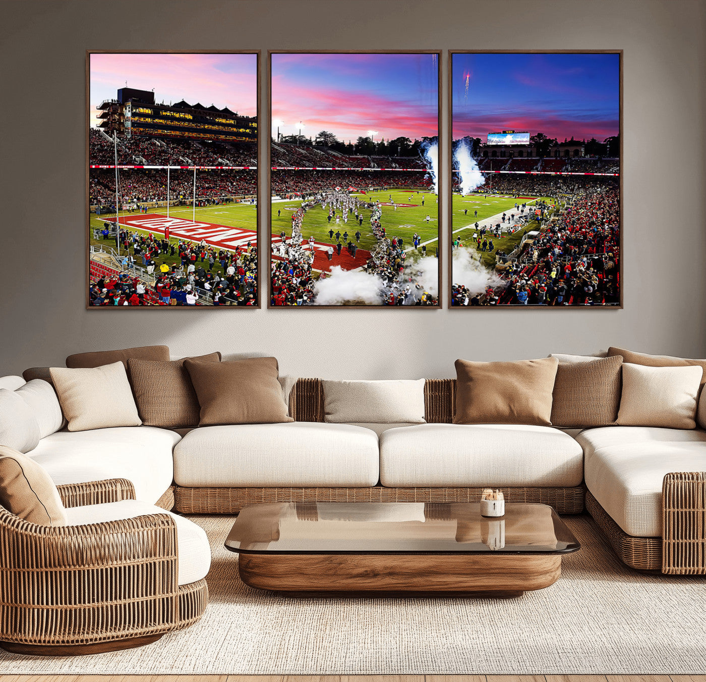 MGV-FC-60X30-3P - Stanford University Cardinal Football Team Print - Stanford Stadium Wall Art Canvas Print