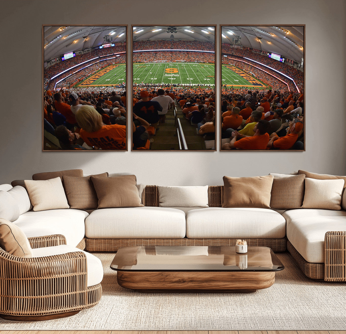 MGV-FC-60X30-3P - Syracuse University Orange Football Canvas Print, Football Team Print - Syracuse JMA Wireless Dome
