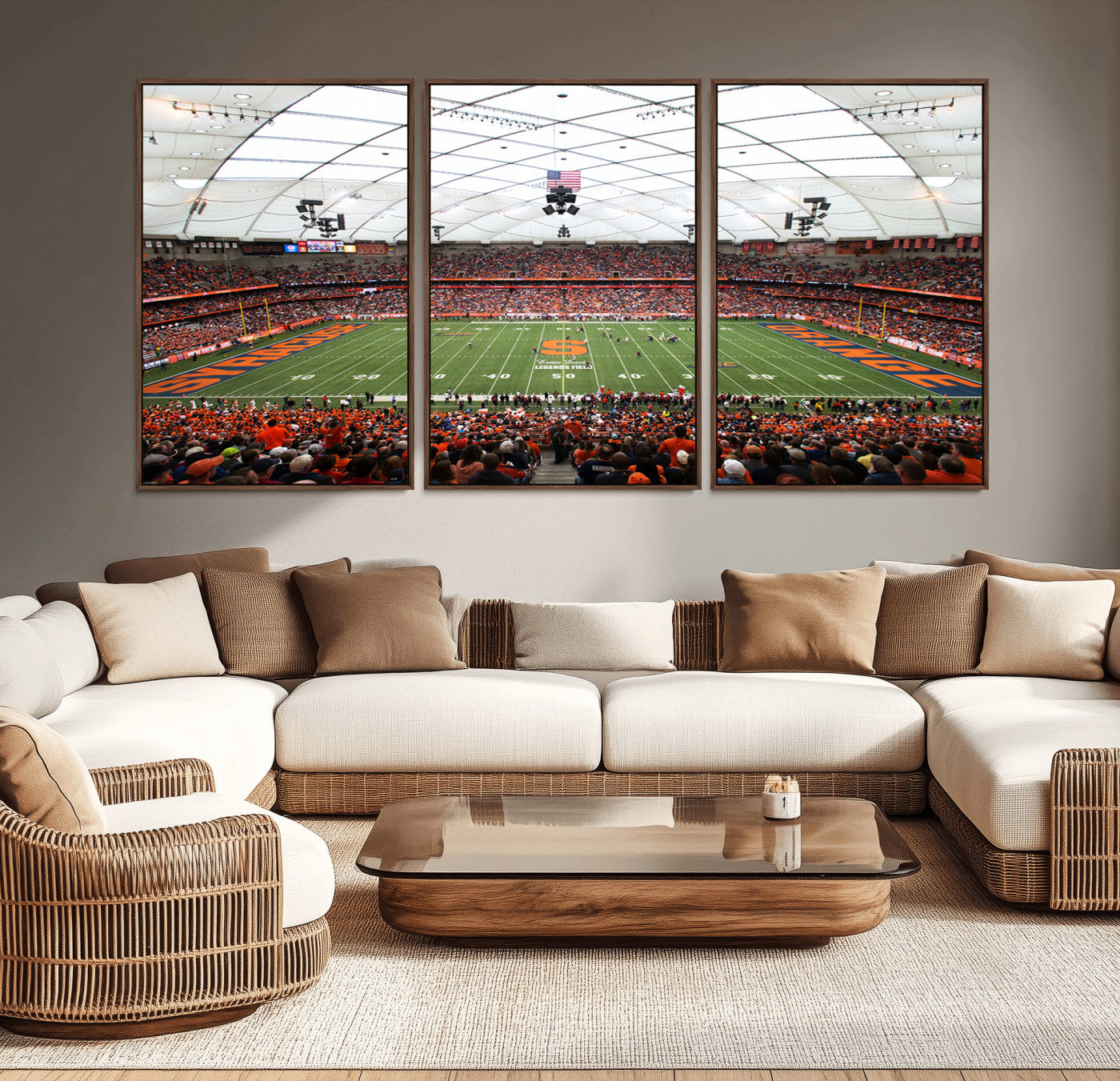 MGV-FC-60X30-3P - Syracuse University Orange Football Team Print - Syracuse JMA Wireless Dome Wall Art Canvas Print