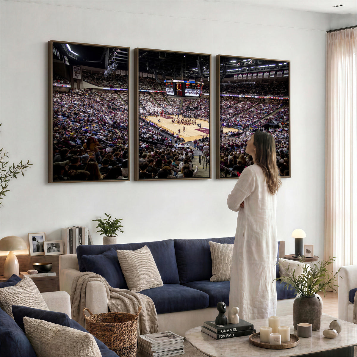 76876-MGV-CV-36X24 - University of Nebraska Cornhuskers Basketball Team Print - Lincoln Red Arena Wall Art Canvas Print