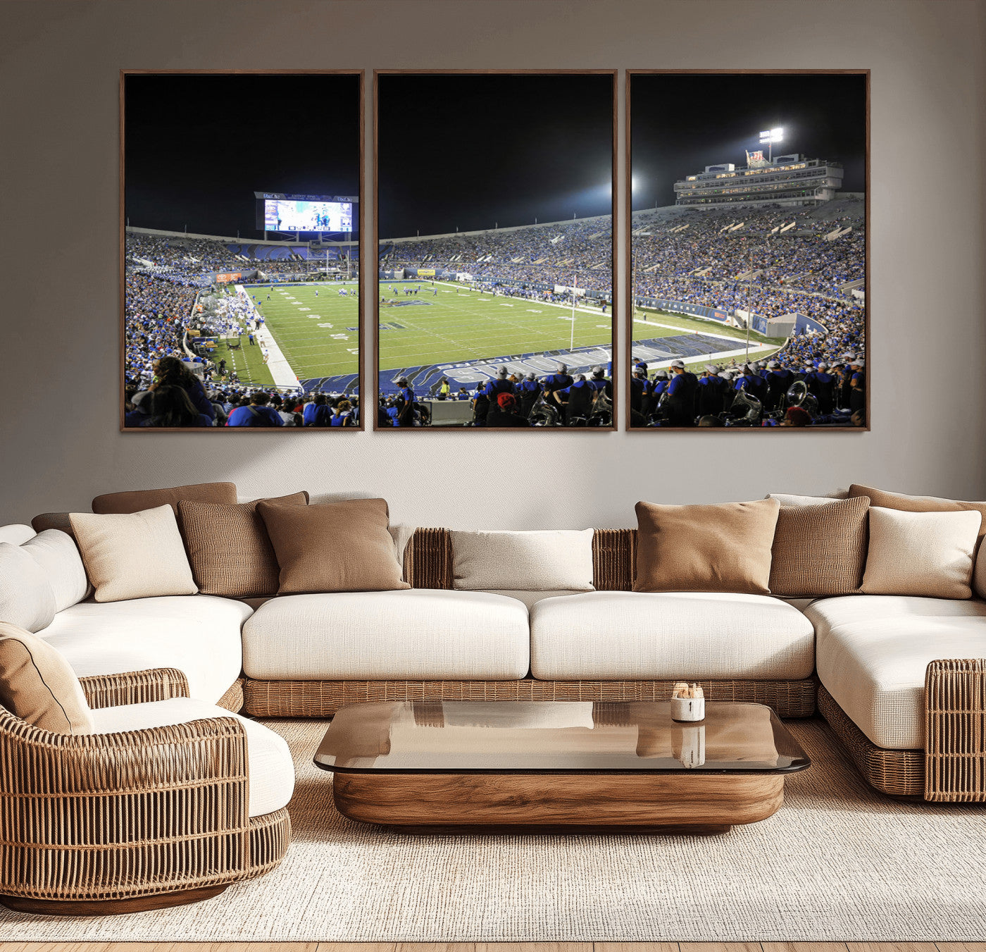 MGV-FC-60X30-3P - University of Memphis Tigers Football Team Print - Memphis Simmons Bank Liberty Stadium Wall Art