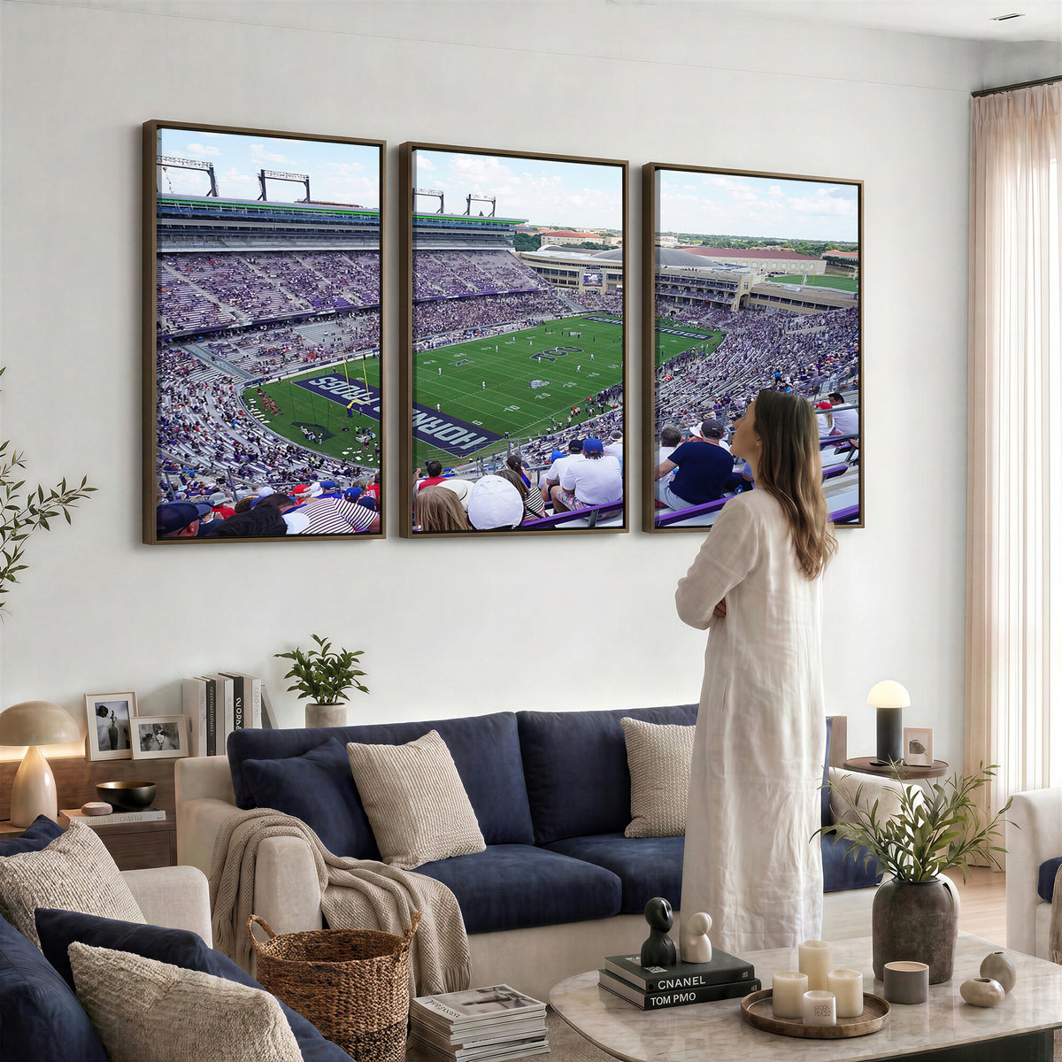 95139-MGV-CV-36X24 - The Texas Christian University TCU Horned Frogs Football Team Print, Fort Worth