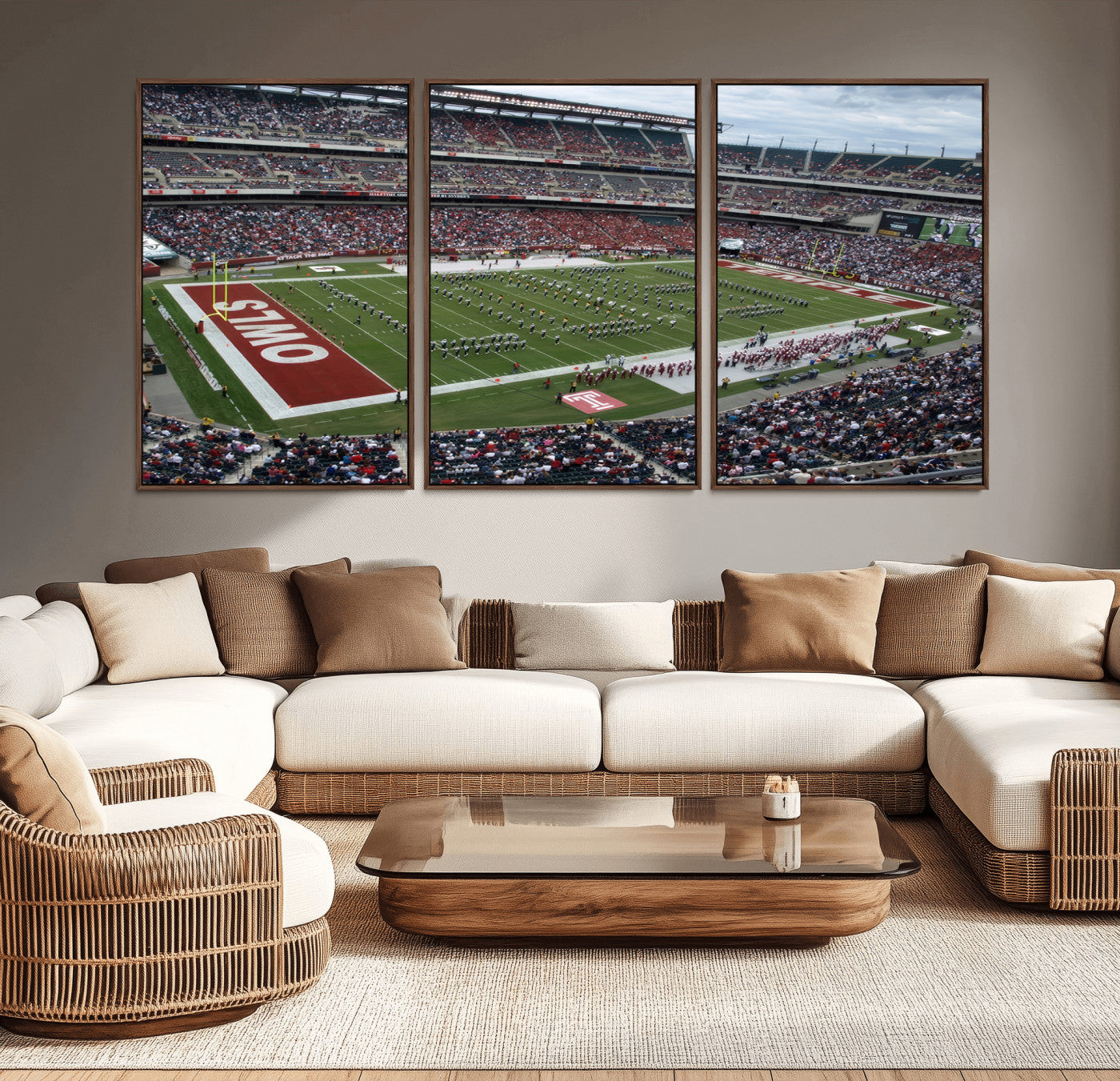 MGV-FC-60X30-3P - The Temple University Owls Athletics Team Print - Philadelphia Lincoln Financial Field Stadium Wall