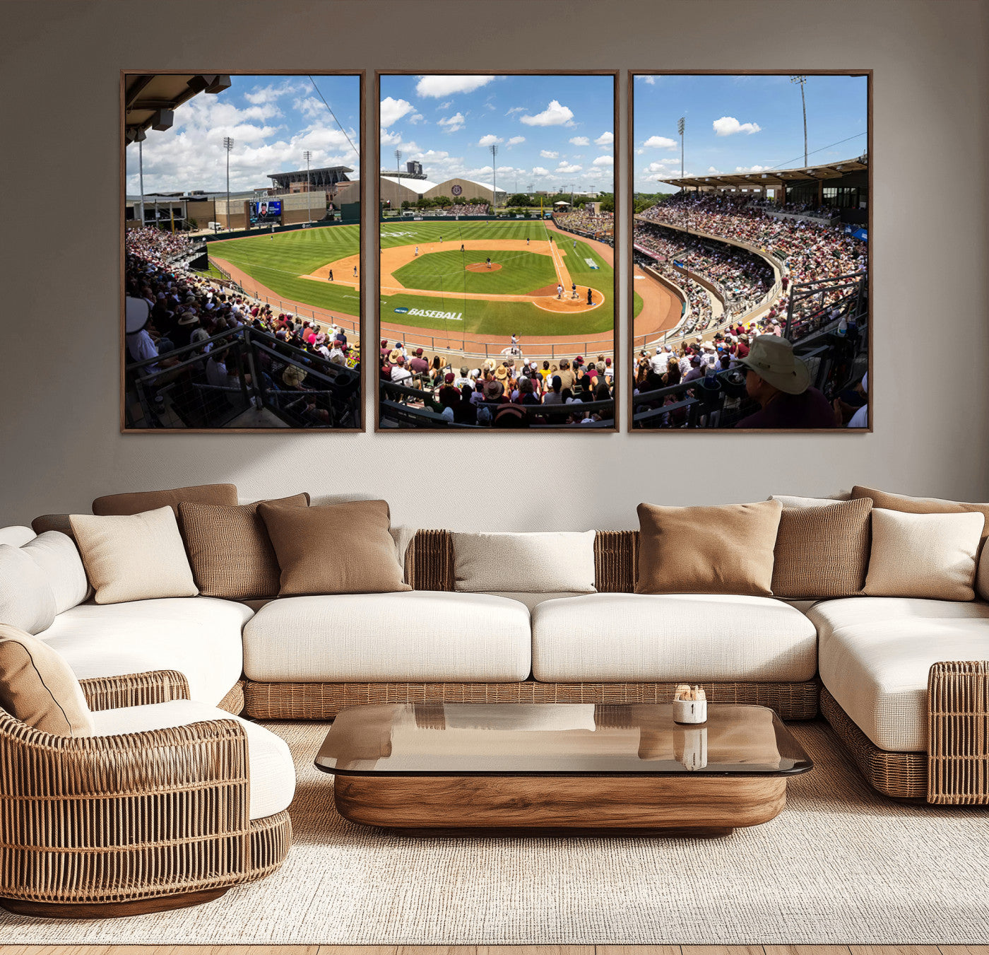 MGV-FC-60X30-3P - The Texas A&M University Aggies Athletics Team Print - College Station Kyle Field Wall Art Canvas