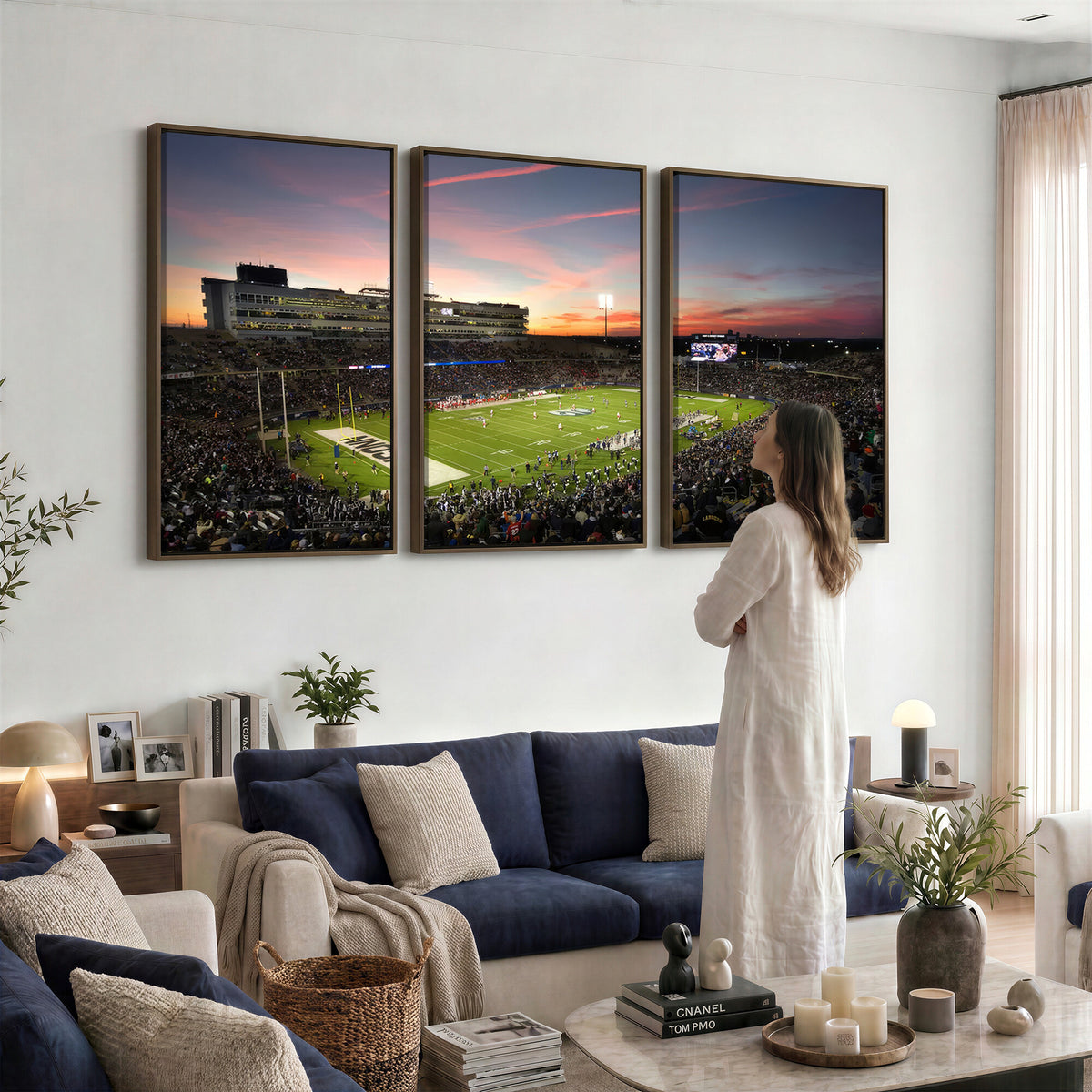 64416-MGV-CV-36X24 - The University of Connecticut UCONN Huskies Football Team Print, Framed and Ready to Hang
