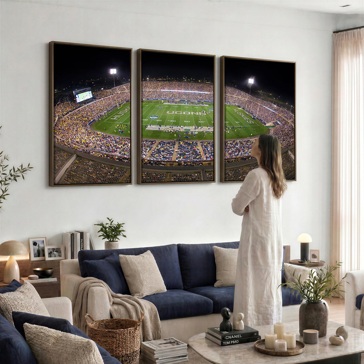 52855-MGV-CV-36X24 - The University of Connecticut UCONN Huskies Football Team Print, East Hartford