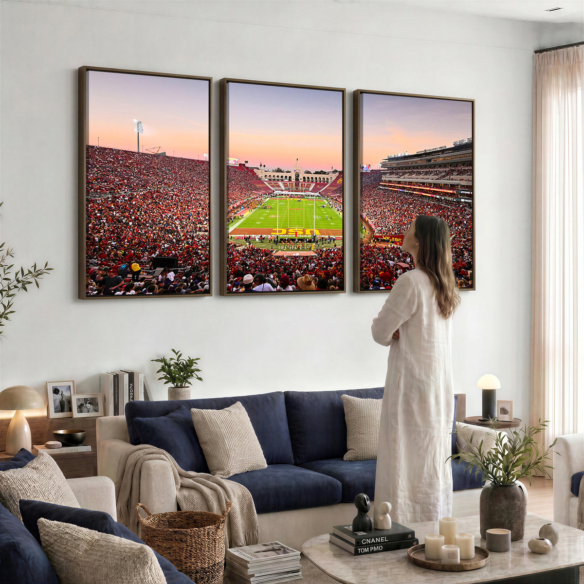 39904-MGV-CV-36X24 - The University of Southern California USC Trojans Football Team Print, Home Bar Wall Decor
