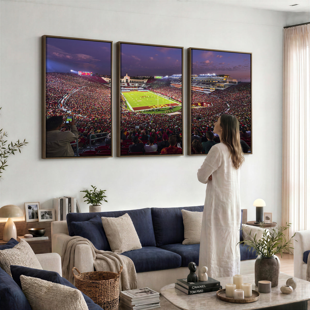 73373-MGV-CV-36X24 - The University of Southern California USC Trojans Football Team Print, Extra Large Game Room Wall Decor