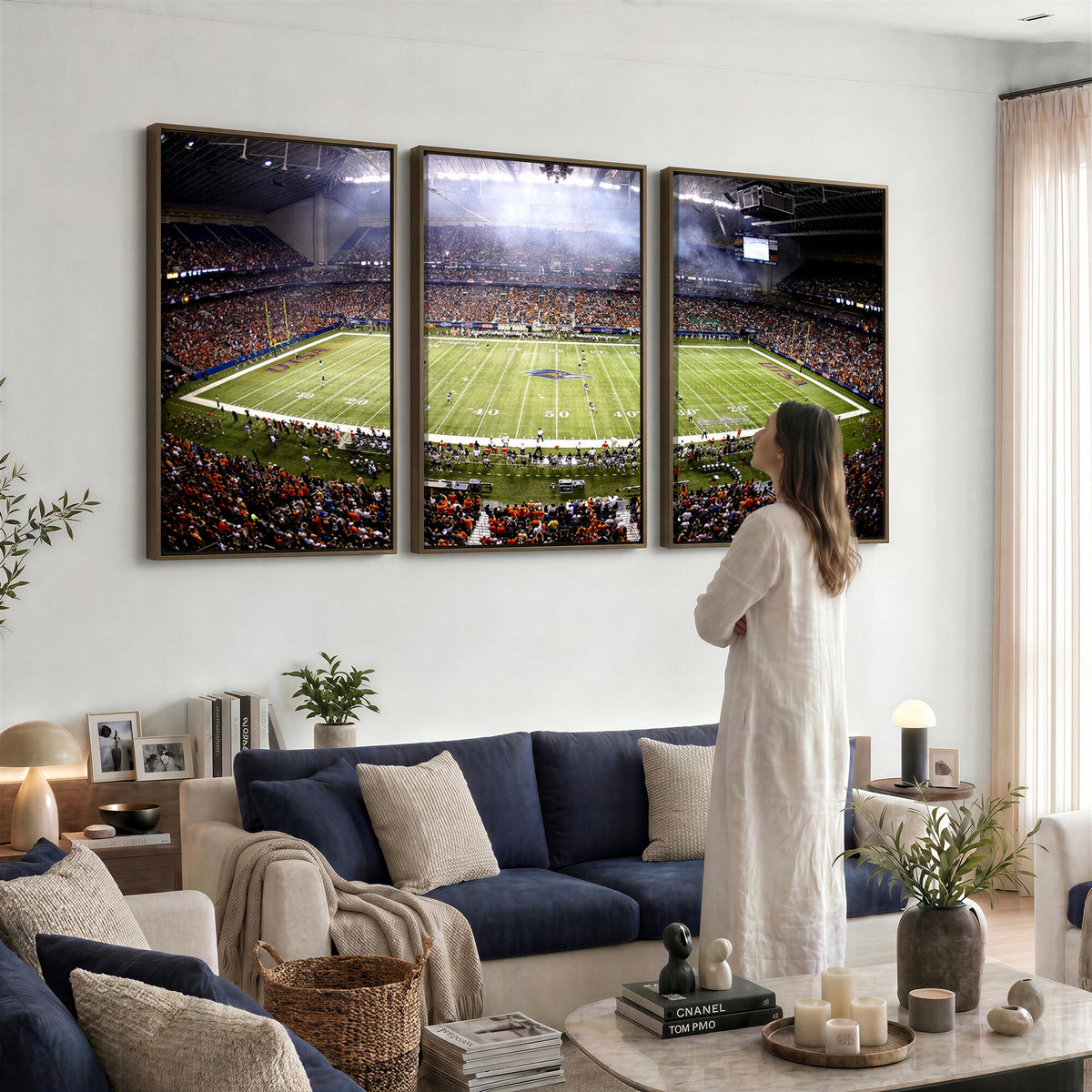 46972-MGV-CV-36X24 - The University of Texas at San Antonio Roadrunners Football Team Print, Framed and Ready to Hang