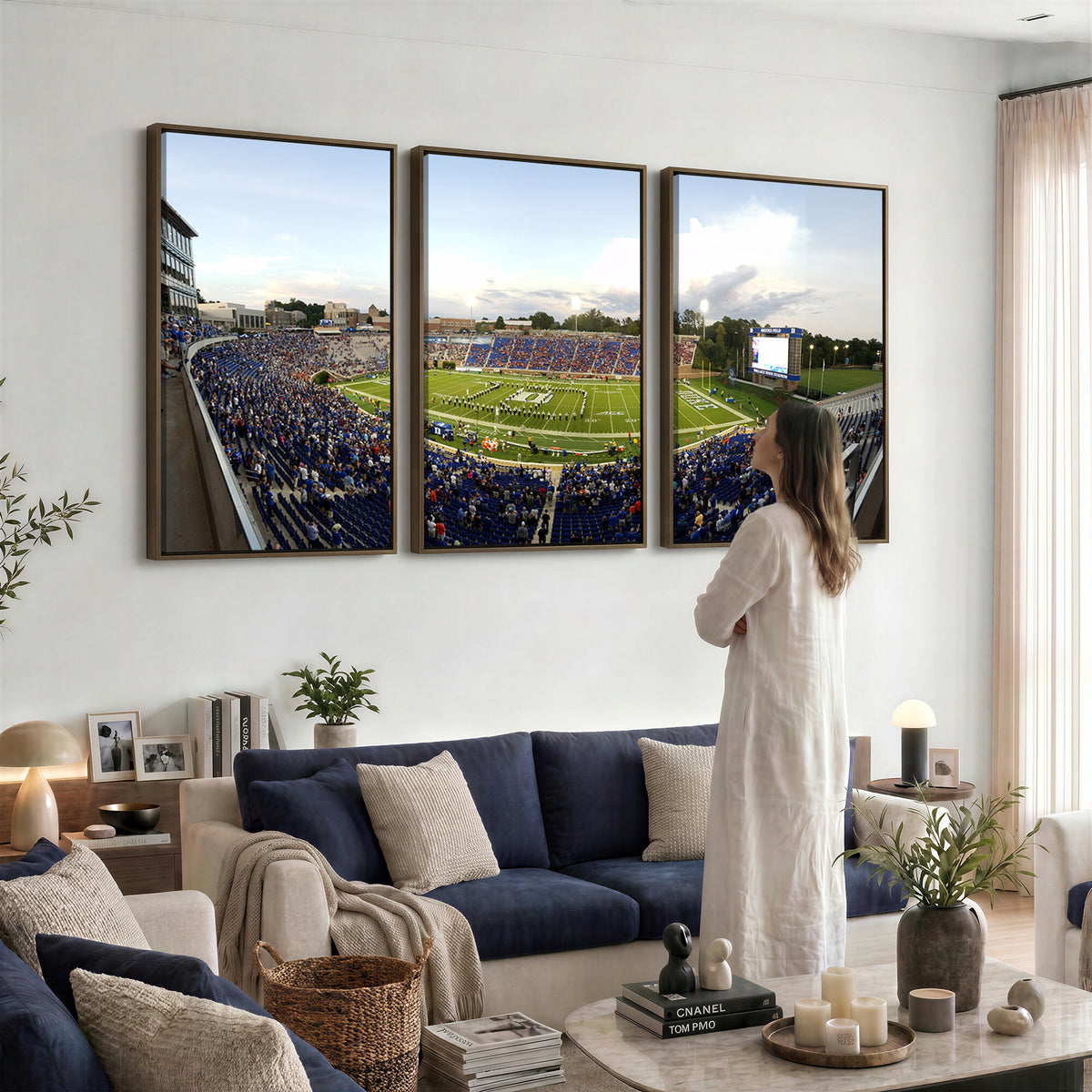 44850-MGV-CV-36X24 - The Duke University Blue Devils Football Team Print, Durham