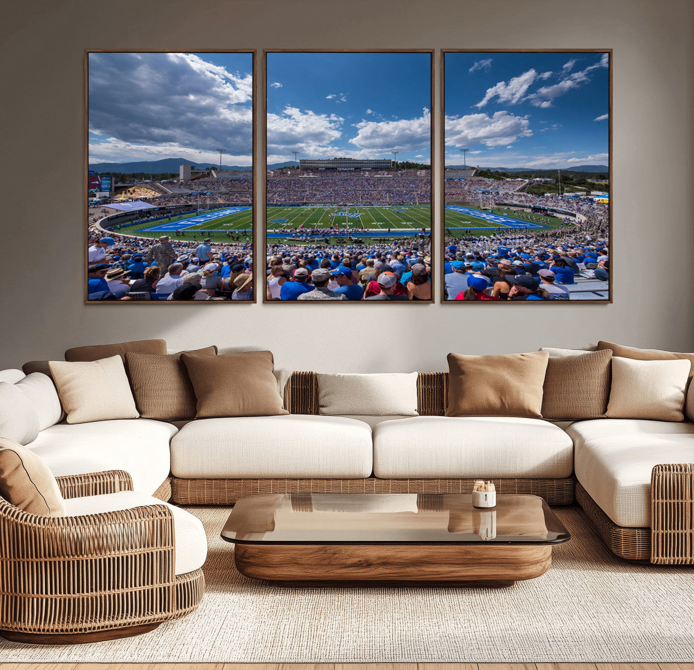MGV-FC-60X30-3P - Air Force Falcons Football Team Print - Colorado Springs Falcon Stadium Wall Art Canvas Print