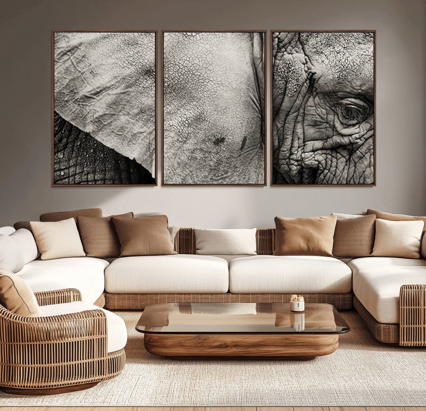 MGV-FC-60X30-3P - Elephant Wall Art Canvas Print