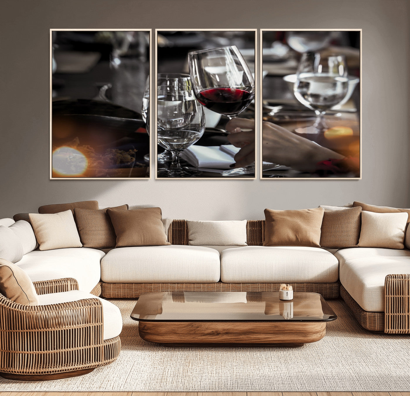 MGV-FC-60X30-3P - Red Wine and Glass Canvas Print