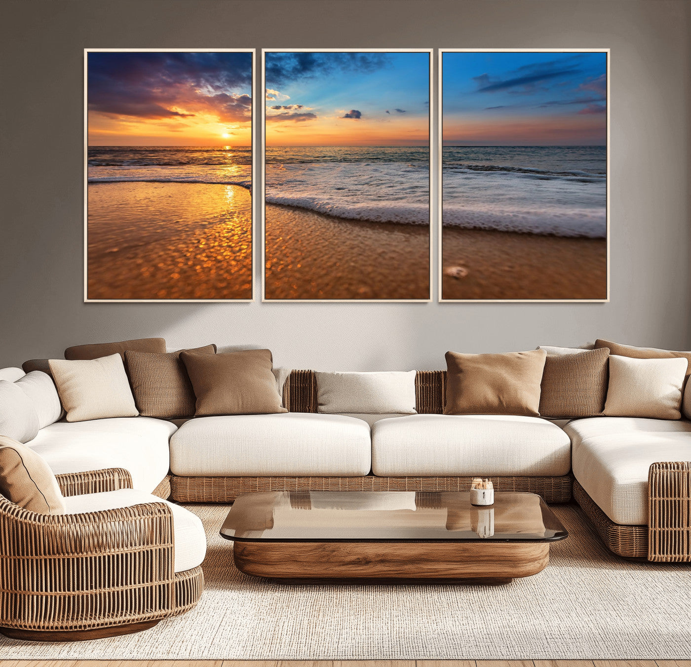 12740-MGV-CV-36X24-Sunset and Beach at Night Wall Art Canvas Print