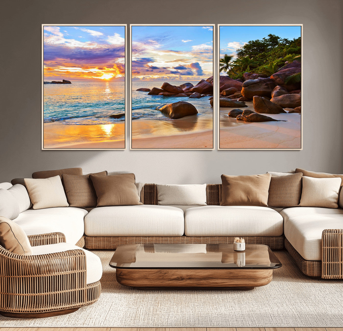 43209-MGV-CV-36X24-Tropical Island Beach Sunset Canvas Print