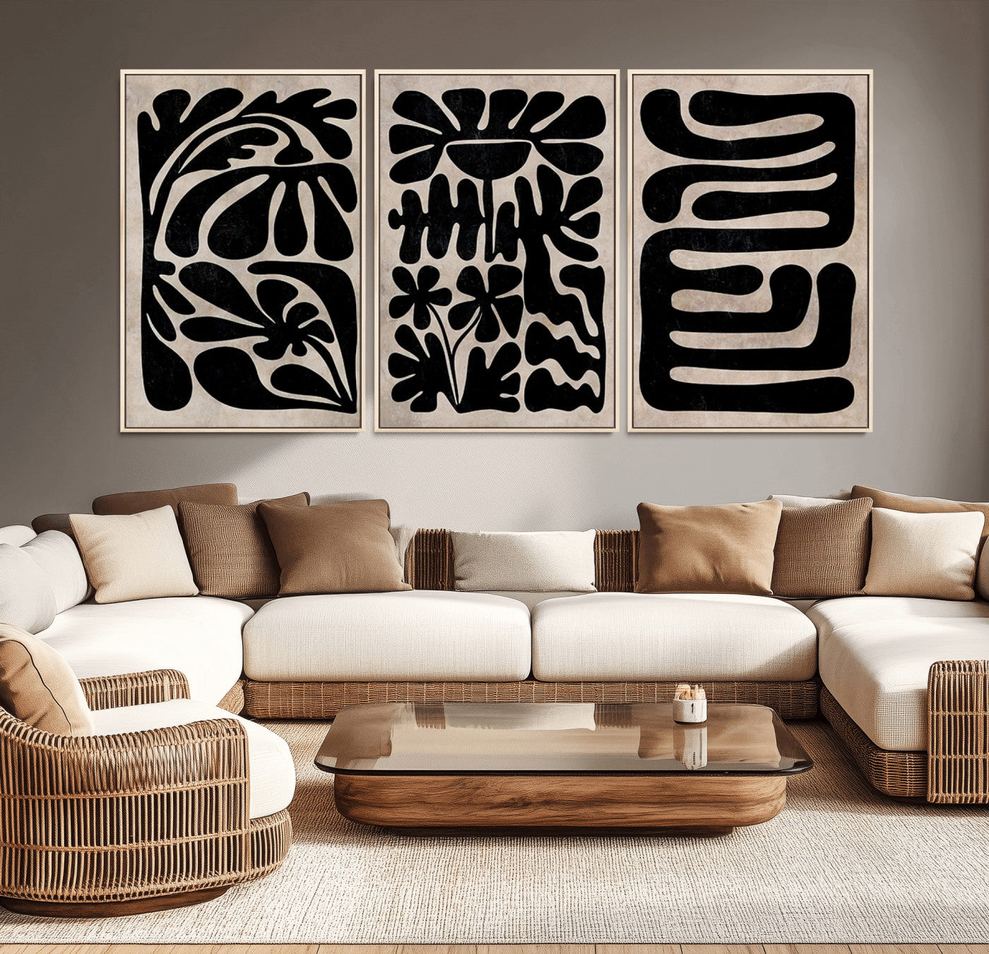 MGV-FC-60X30-3P - Canvas Print Wall Art Abstract Art Boho, Framed Boho Art Canvas Print