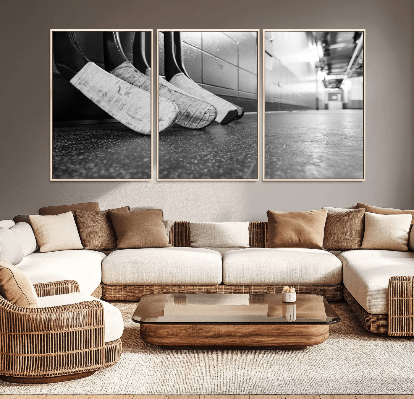 MGV-FC-60X30-3P - Ice Hockey Wall Art Canvas Print