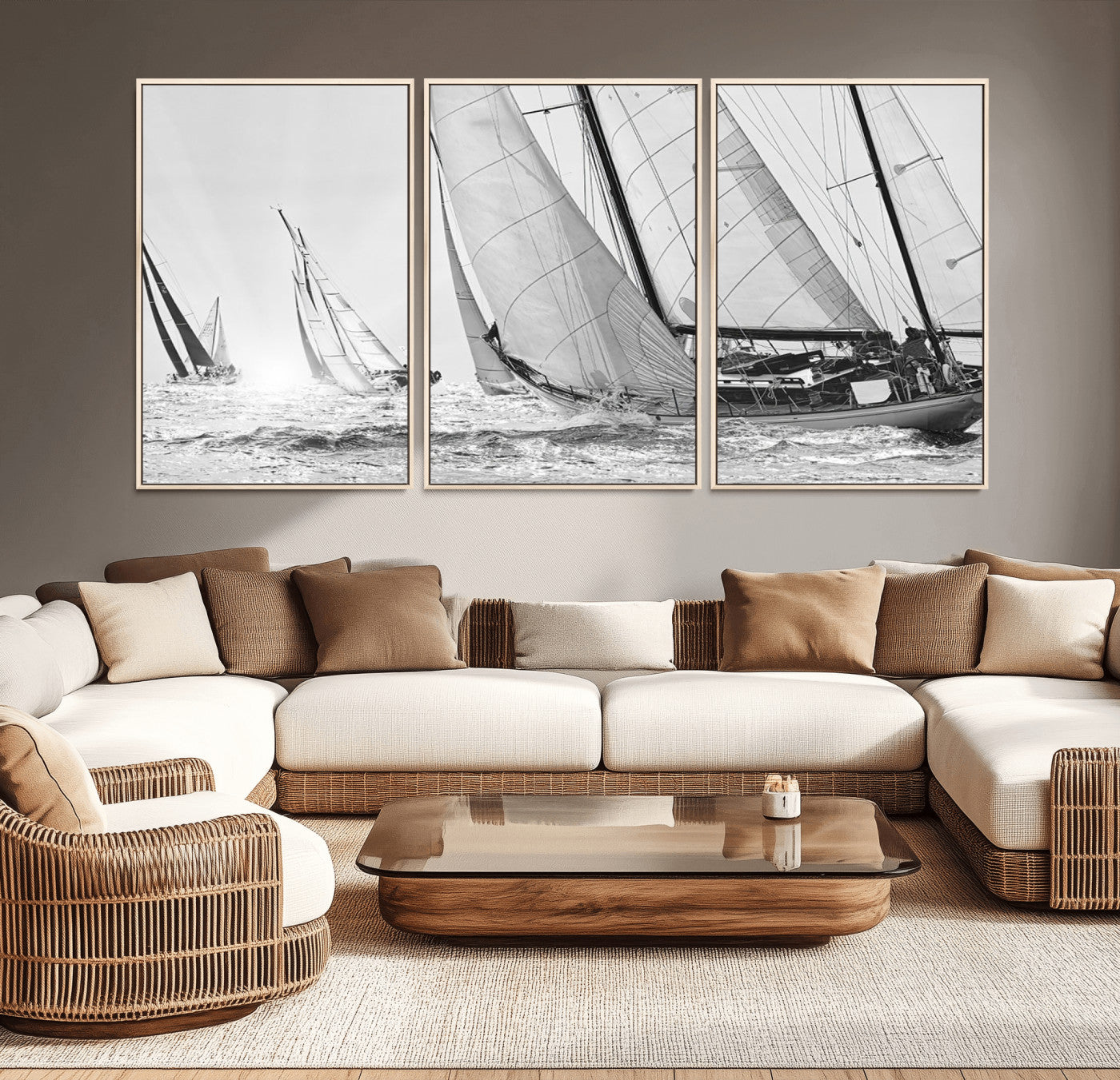 MGV-FC-60X30-3P - Yacht Sailboat Regatta Canvas Wall Art Canvas Print