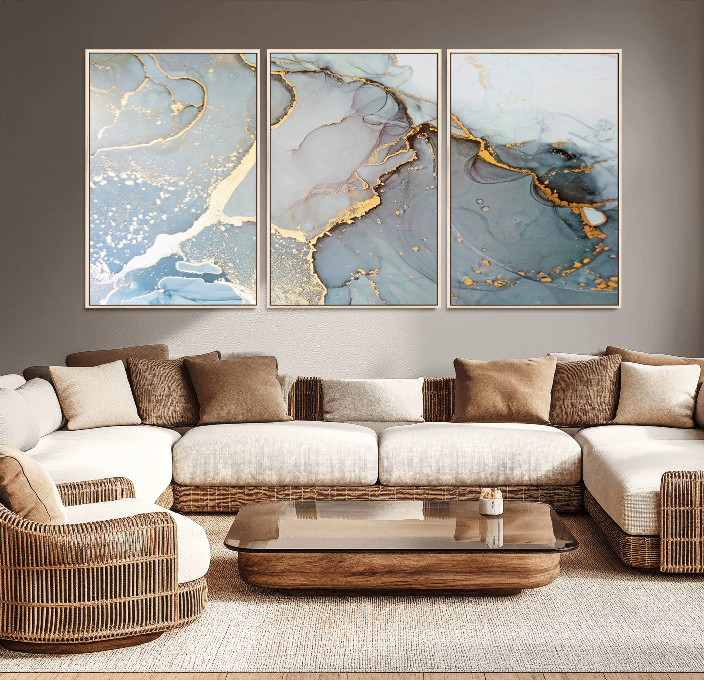 -Large Abstract Marble Wall Art Canvas Print for Living Room and Farmhouse Decor