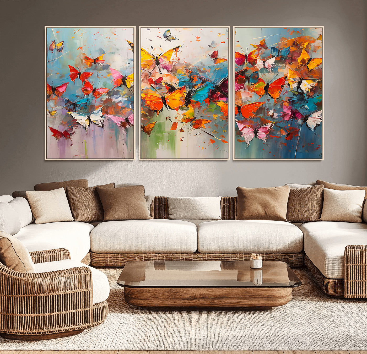 -Abstract Butterfly Wall Art Canvas Print