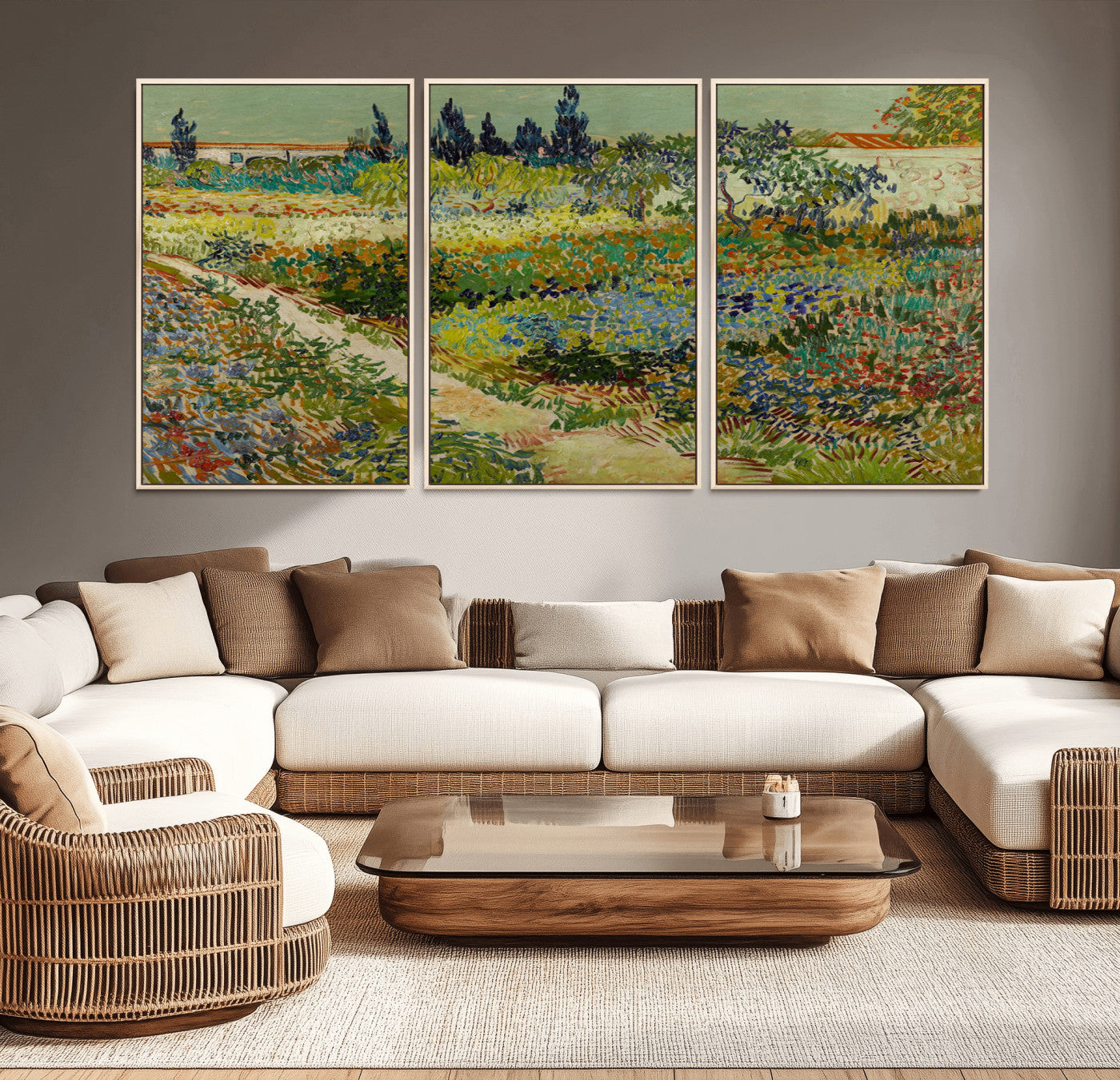 -Vincent van Gogh Garden at Arles Wall Art Canvas Print