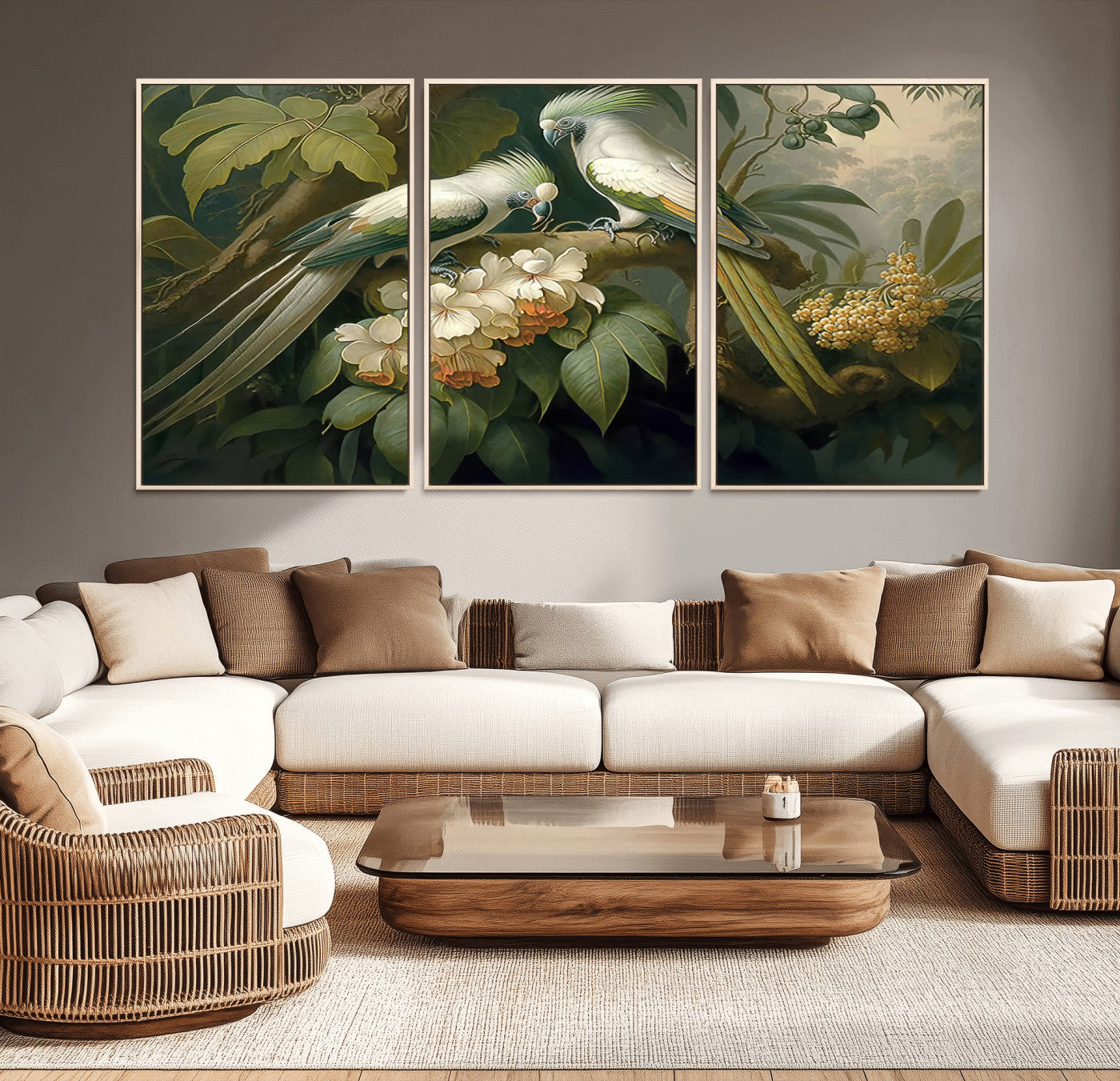 -Tropical Paradise Print Wall Art Stunning Artwork of a Parrot in a Lush Forest with Beautiful