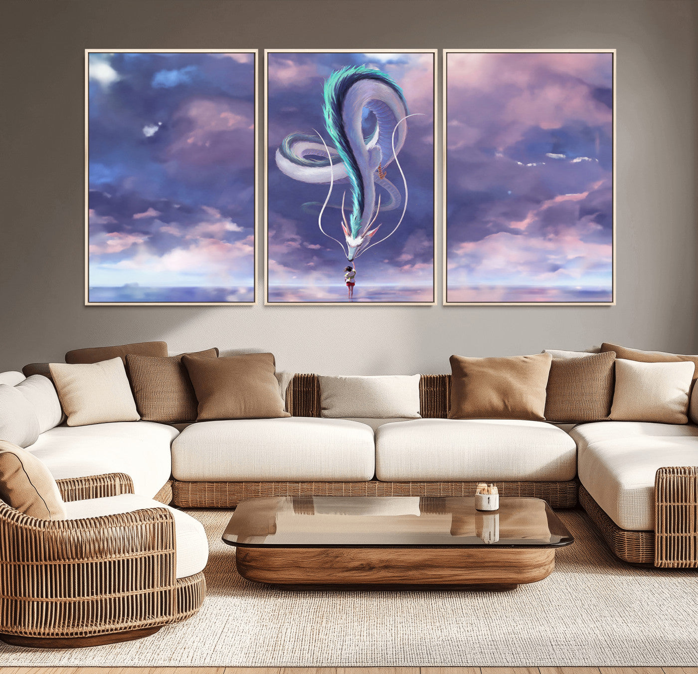MGV-FC-60X30-3P - Spirited Away Haku and Chihiro Poster - Anime Lover - Hayao Miyazaki - Studio Ghibli Poster - Anime