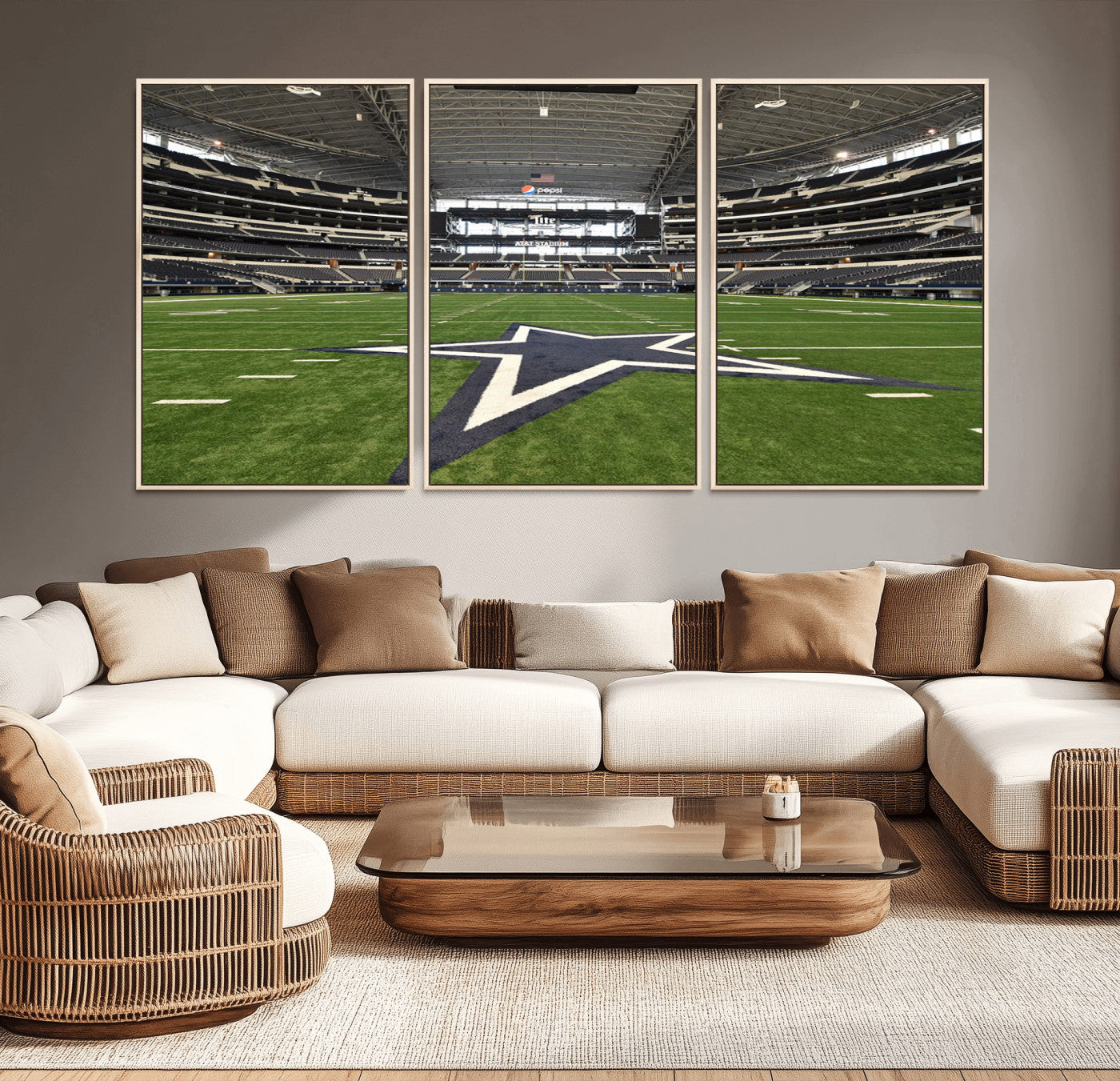 14834-MGV-CV-36X24-Dallas Cowboys Football Team Print - Arlington AT&T Stadium Wall Art Canvas Print