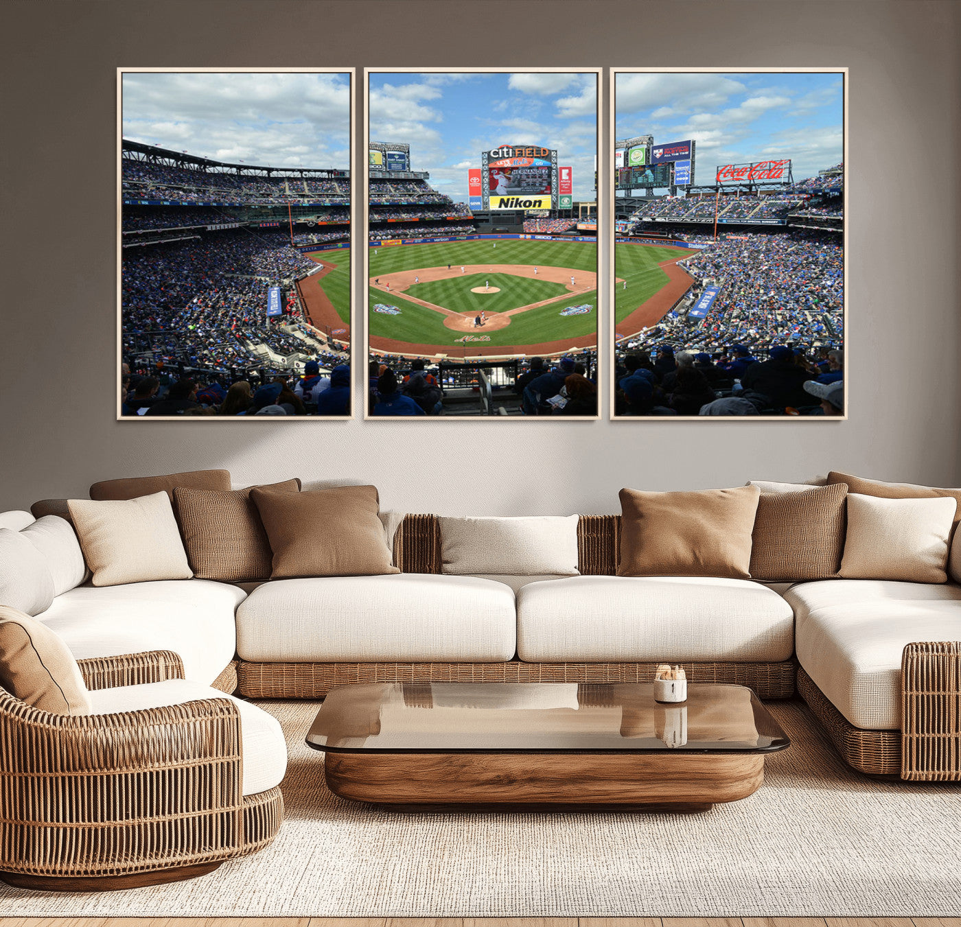 -New York Mets Baseball Team Print - Citi Field Stadium Wall Art Canvas Print