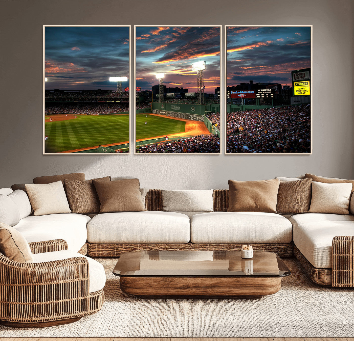 66781-MGV-CV-36X24-Fenway Park Wall Art Canvas Print | Large Baseball Stadium Canvas Print for Boston Red Sox Fans |