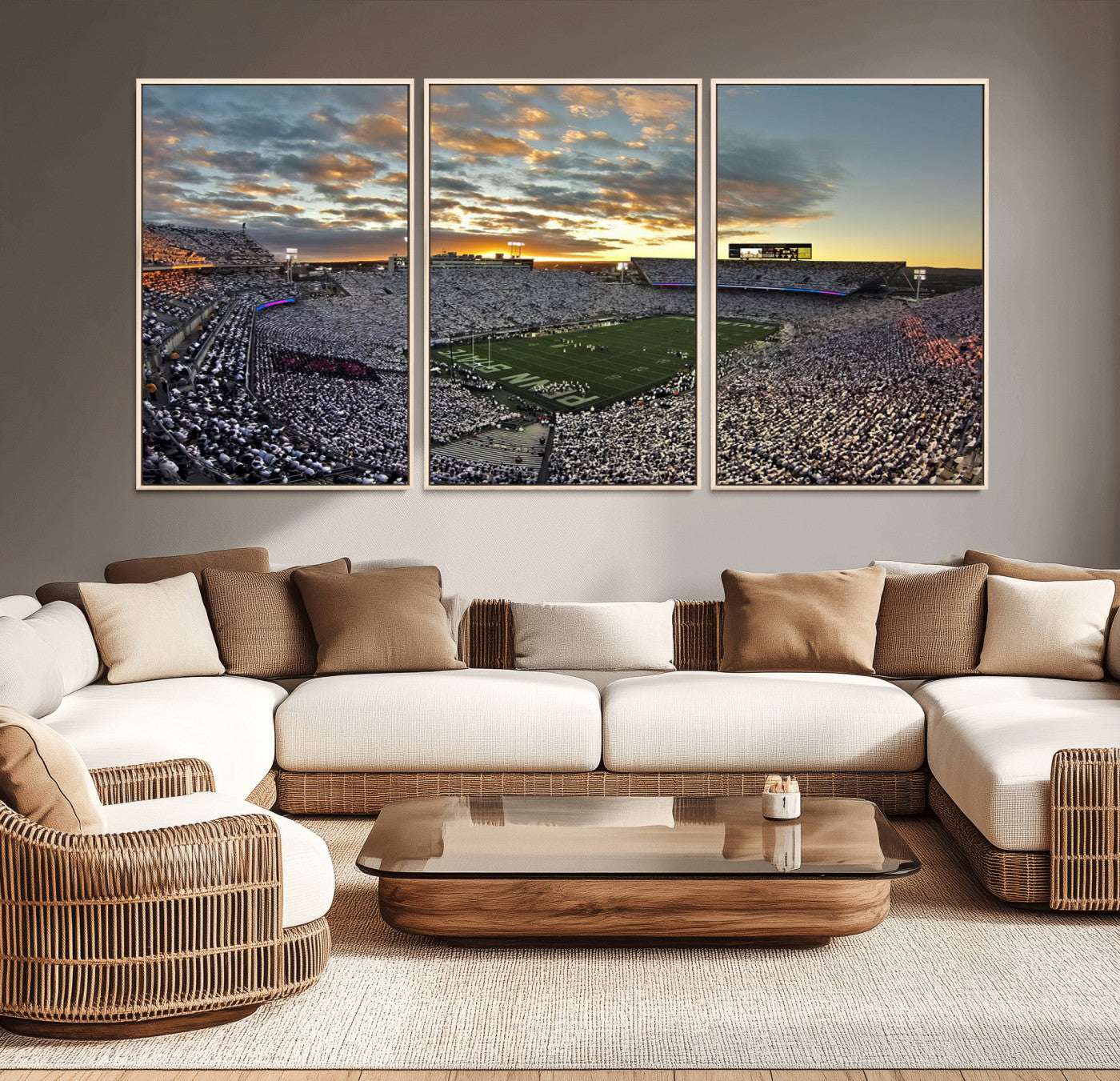 MGV-FC-60X30-3P - Beaver Stadium Wall Art - Penn State Stadium Wall Art | Penn Nittany Lions Football Match for Sport Room Decor