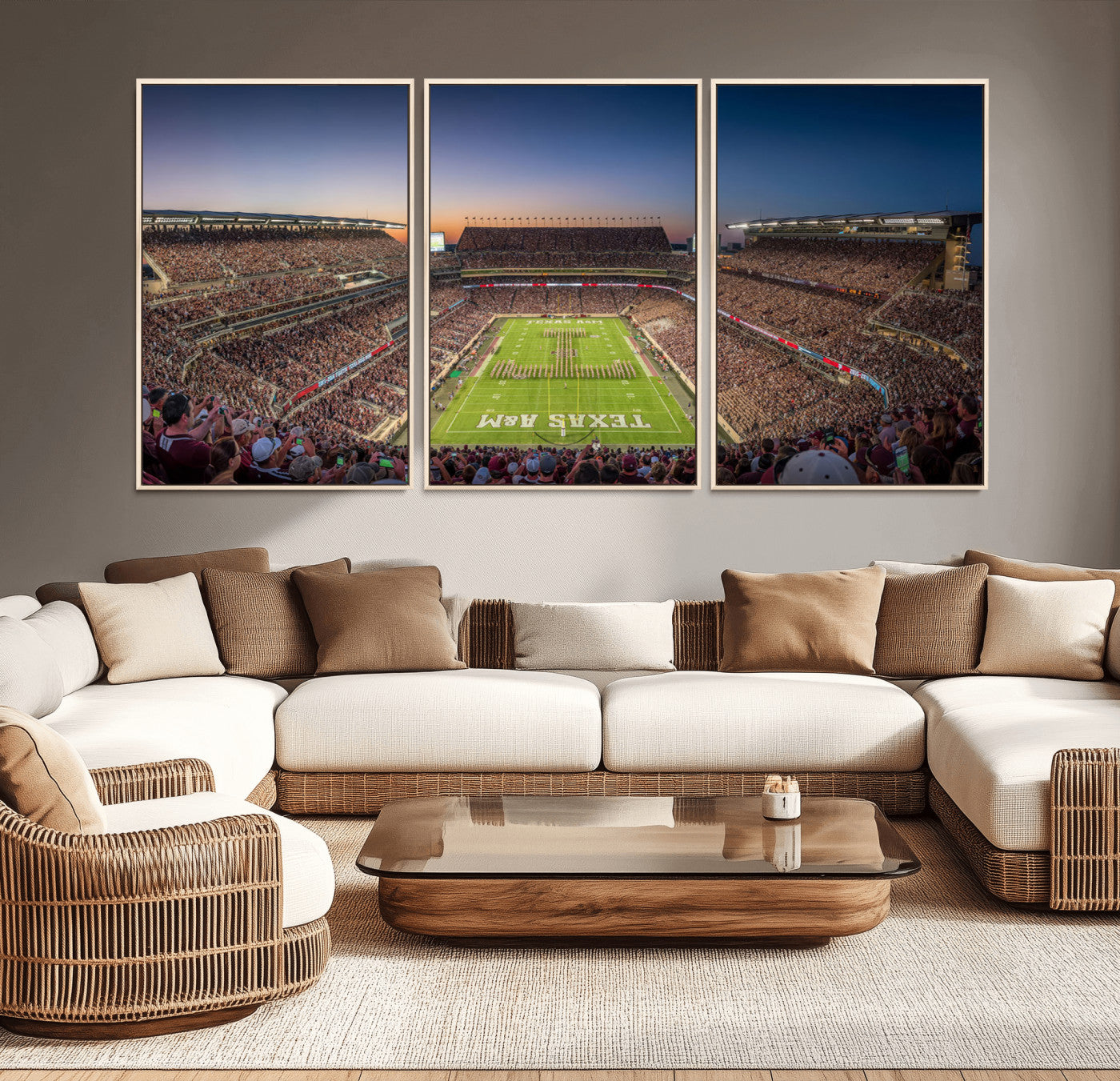 MGV-FC-60X30-3P - Kyle Field Wall Art Print | Large Texas A&M Aggies Football Canvas Print for Sports Enthusiasts | Framed, Ready-to-Hang Stadium Decor