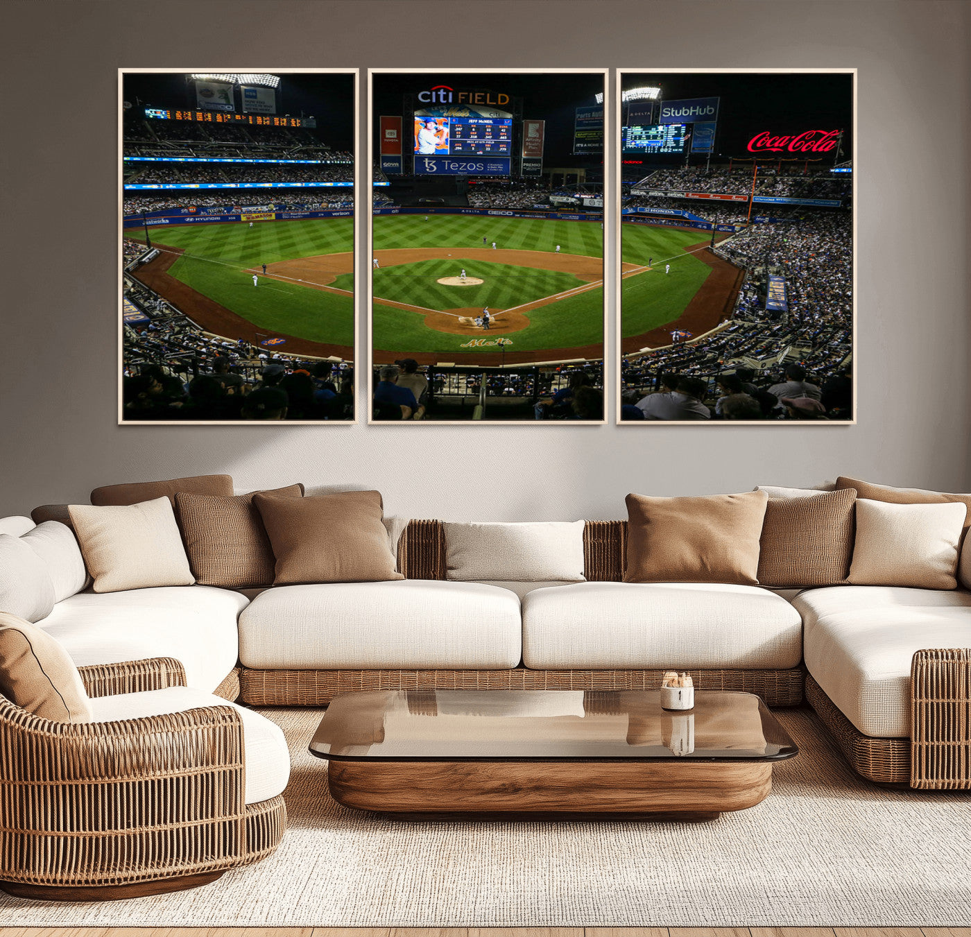 MGV-FC-60X30-3P - Oakland Athletics Baseball Team Print - RingCentral Coliseum Stadium Wall Art Canvas Print