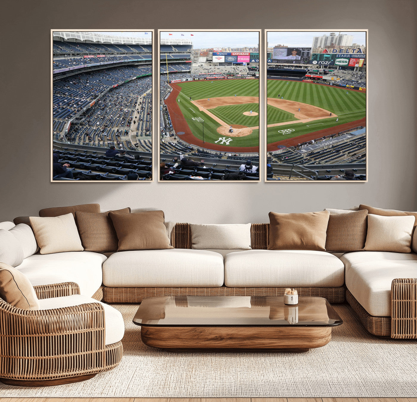 MGV-FC-60X30-3P - New York Yankees Baseball Team Print - Yankee Stadium Wall Art Canvas Print