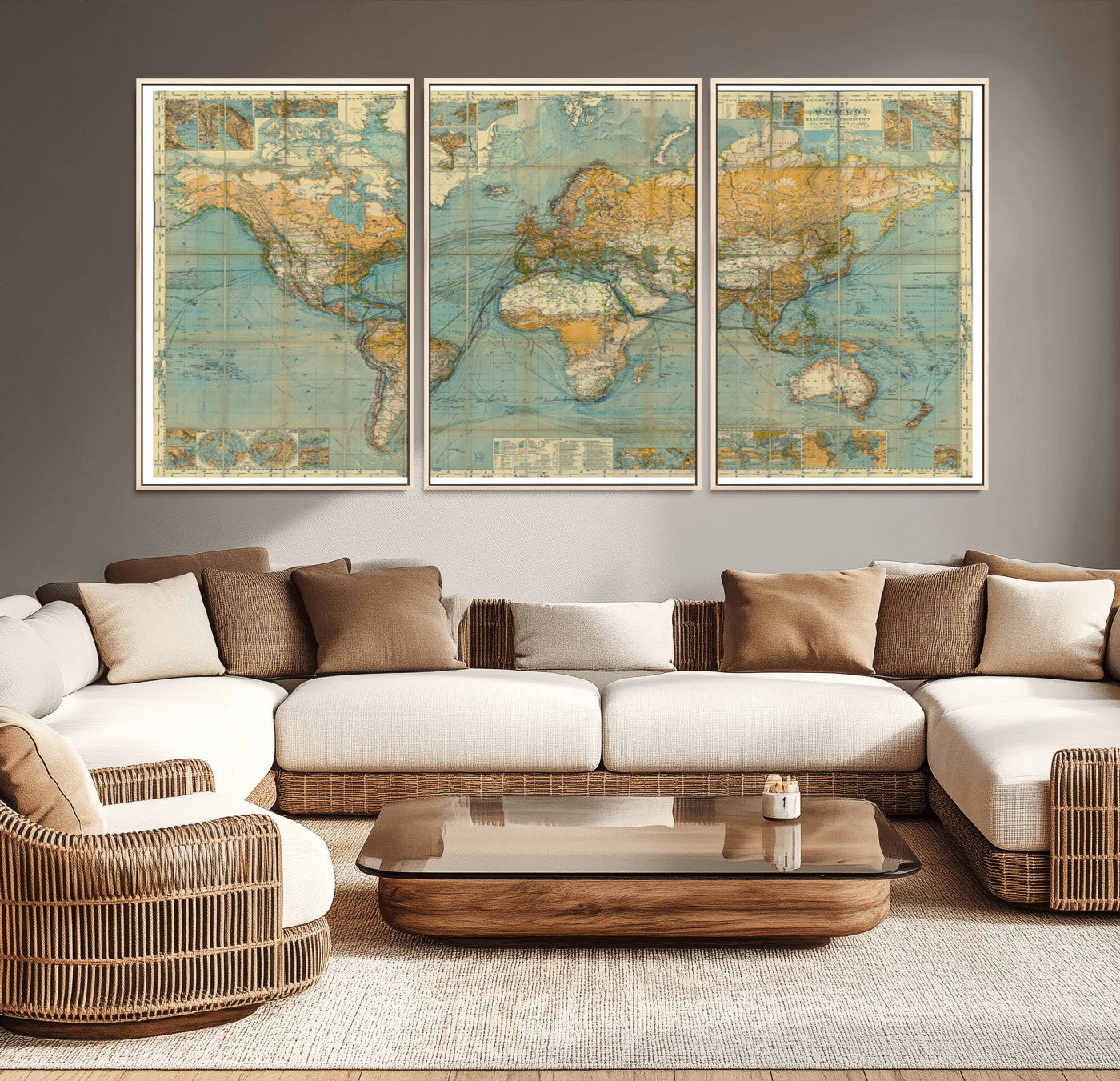 10247-MGV-CV-36X24-Push Pin World Map Canvas Print – Travel Tracker Wall Art for Couples, Perfect Anniversary Gift for Home or Office Decor