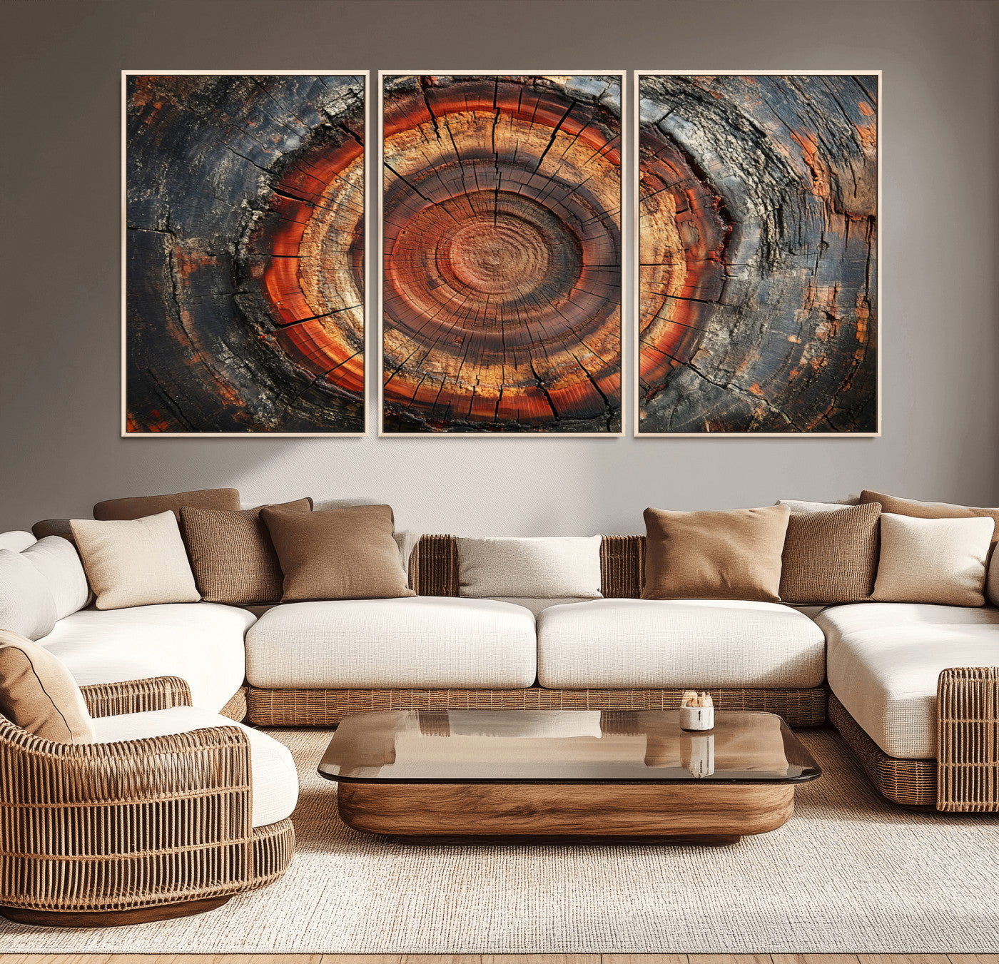 82212-MGV-CV-36X24-Wood Grain Canvas Wall Art - Framed Abstract Tree Ring Framed Wall Art, Wood Grain Canvas Wall